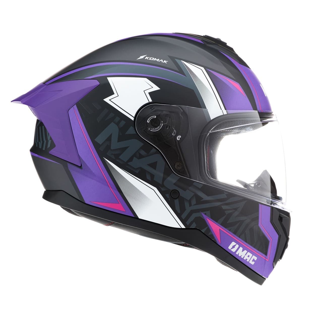 Casco MAC 070 Volt Komak Negro / Violeta / Mate