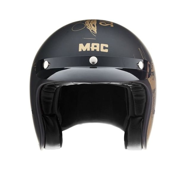Casco MAC 181 Bowie Nekrus Negro / Dorado / Brillo