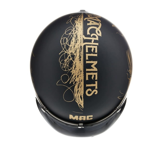 Casco MAC 181 Bowie Nekrus Negro / Dorado / Brillo