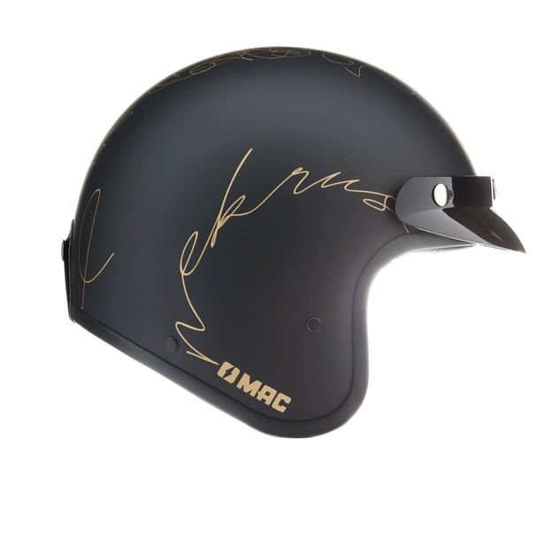 Casco MAC 181 Bowie Nekrus Negro / Dorado / Brillo