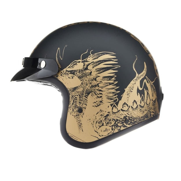 Casco MAC 181 Bowie Nekrus Negro / Dorado / Brillo