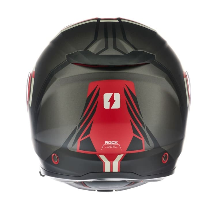 Casco MAC 908 Rock Albarn Negro / Rojo / Mate
