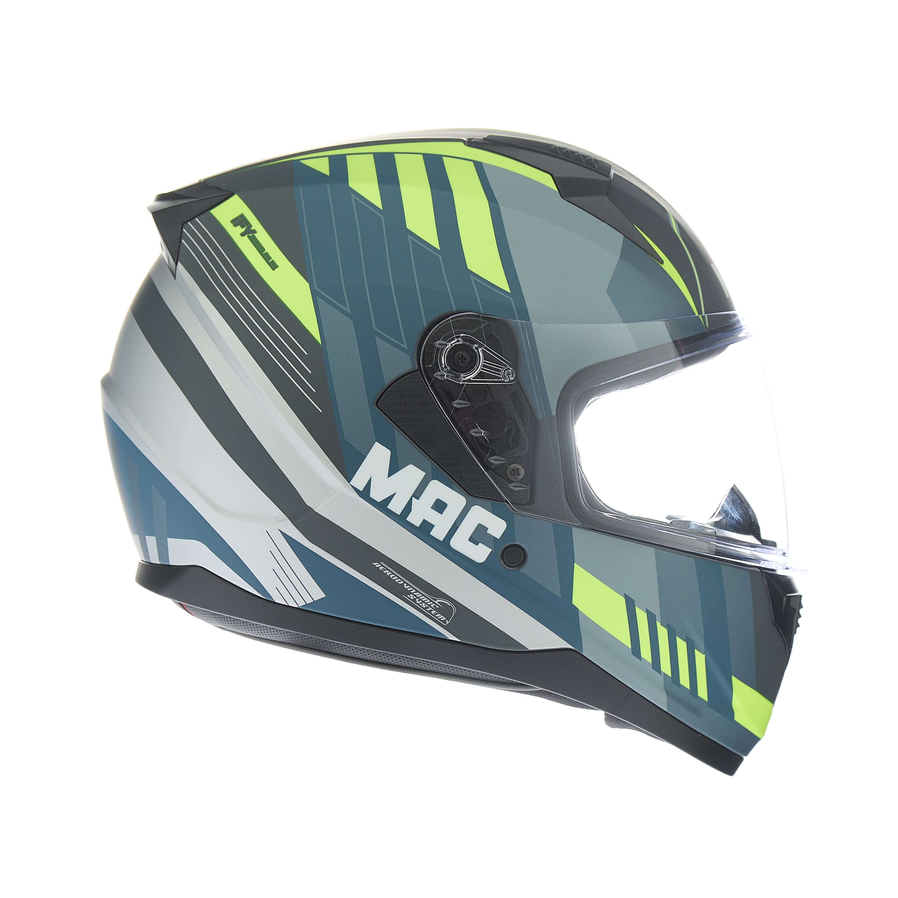 Casco MAC M67 Bass Weez Amarillo / Azul / Mate