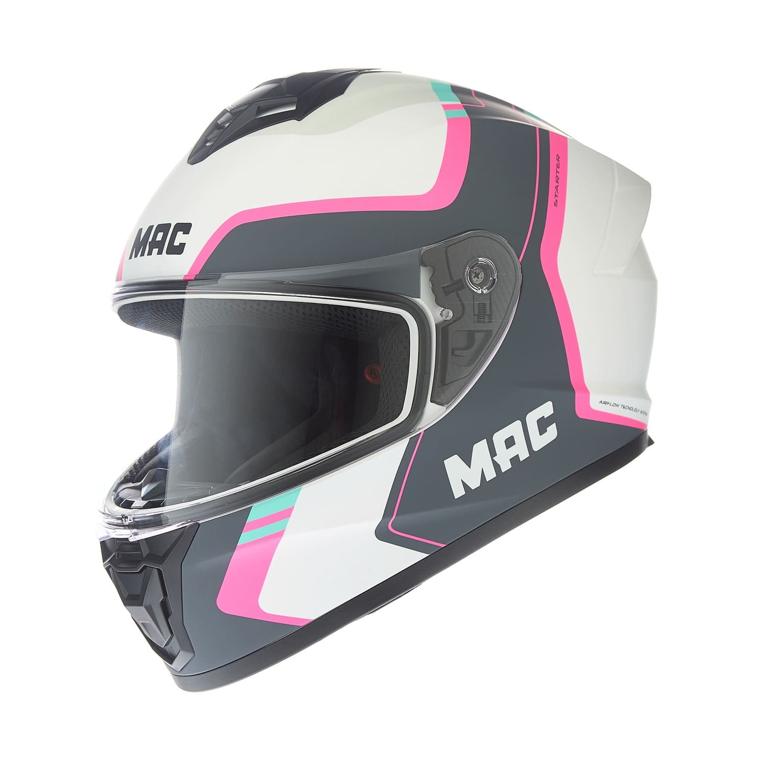Casco MAC 801 Starter Qurbik Blanco / Rosa / Mate