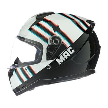 Casco MAC 067 Bass Wixper Blanco / Negro / Brillo