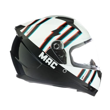 Casco MAC 067 Bass Wixper Blanco / Negro / Brillo