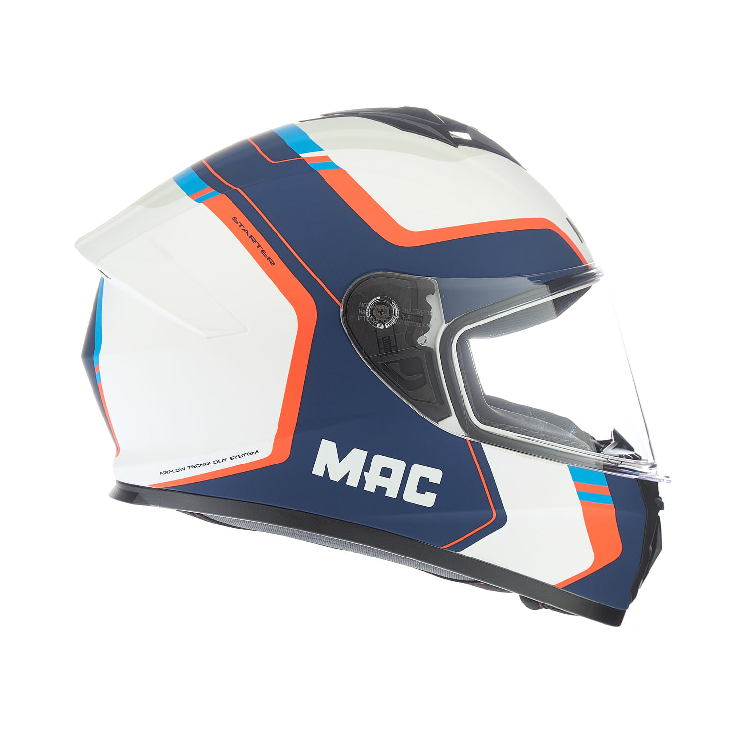 Casco MAC 801 Starter Qurbik Blanco / Azul / Mate