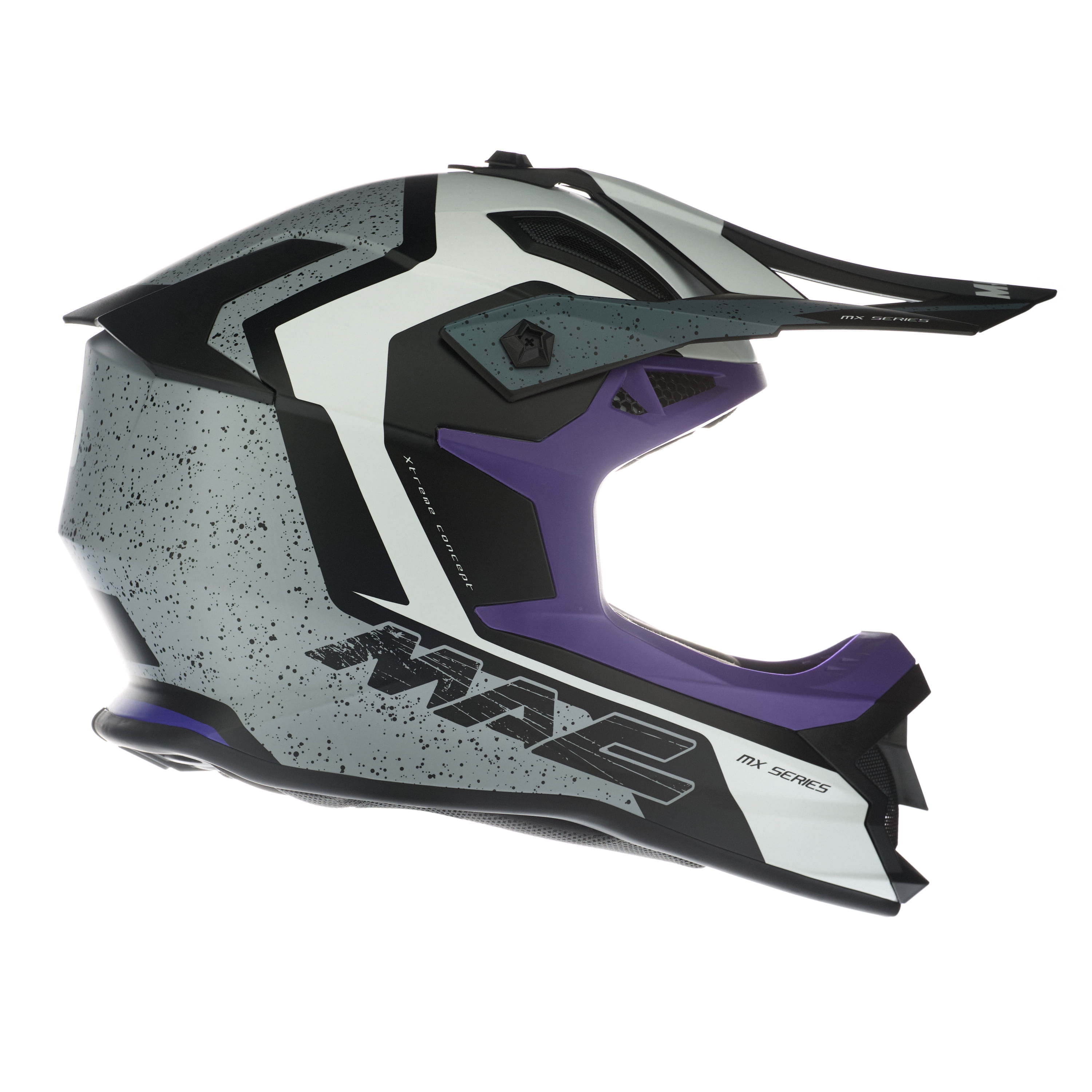 Casco MAC 609 Virtus Foster Blanco / Violeta / Mate