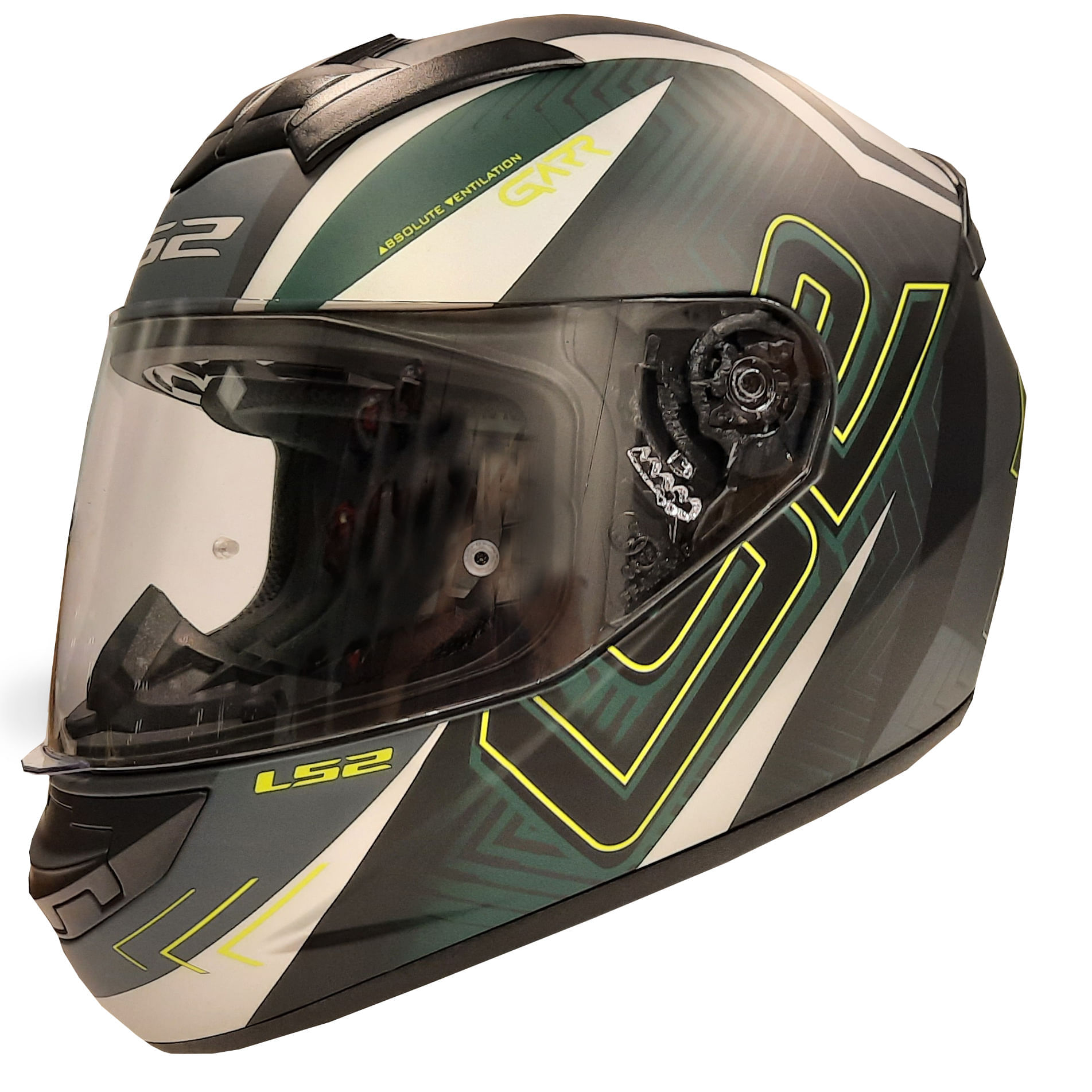 Casco LS2 352 Rookie Garr Verde / Blanco / Brillo