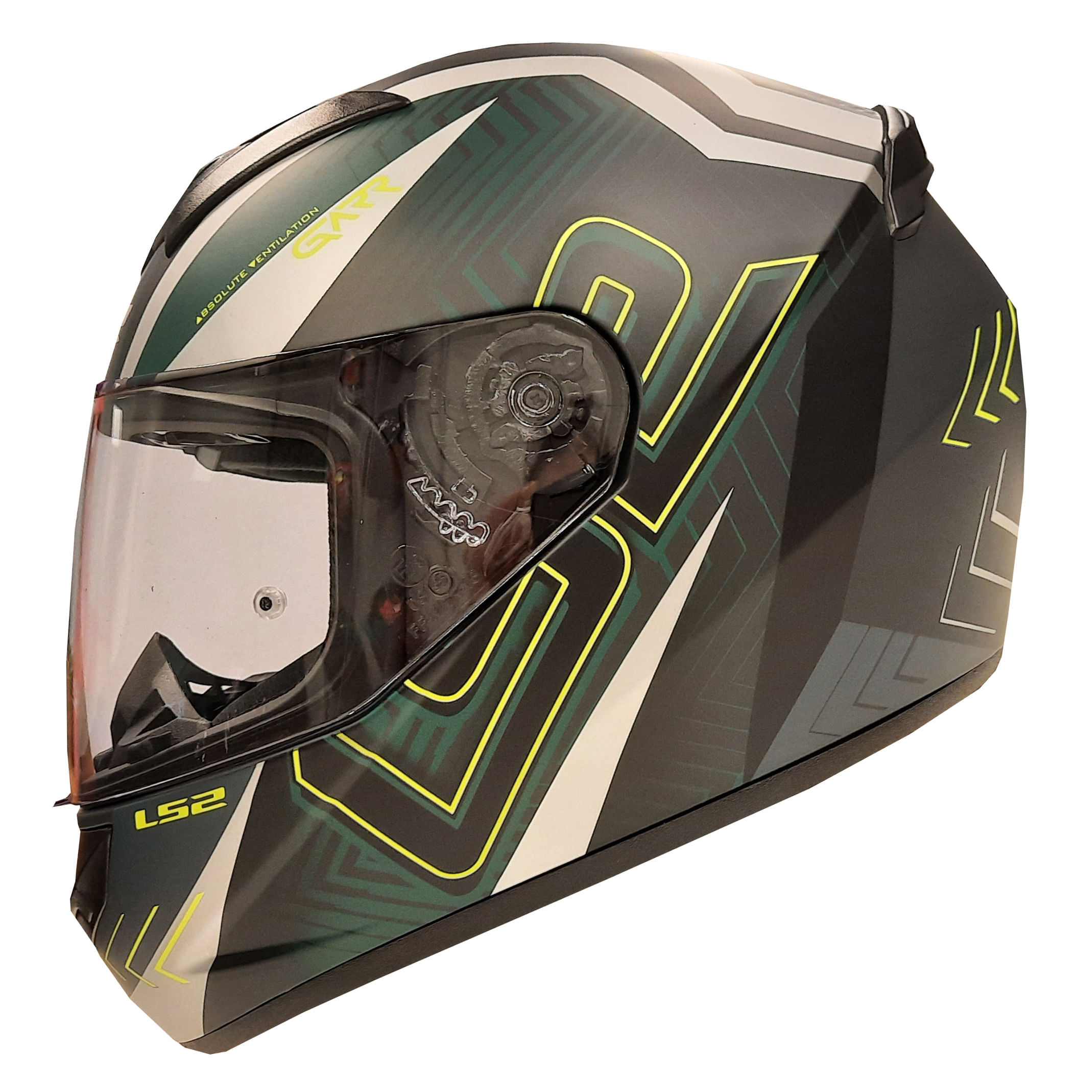Casco LS2 352 Rookie Garr Verde / Blanco / Brillo