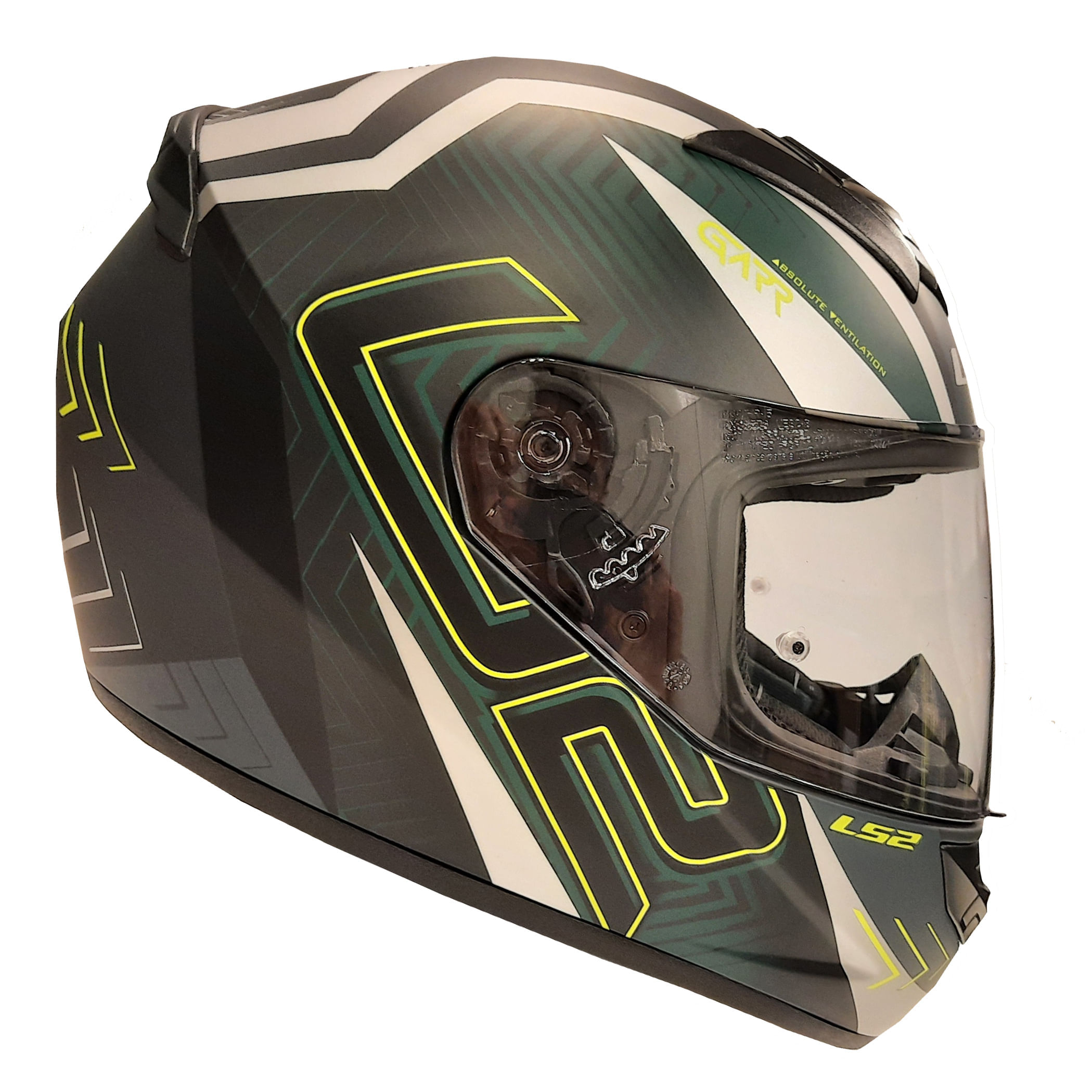 Casco LS2 352 Rookie Garr Verde / Blanco / Brillo