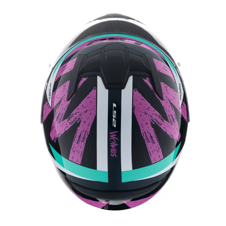 Casco LS2 352 Rookie Wolves Rosa / Verde / Brillo