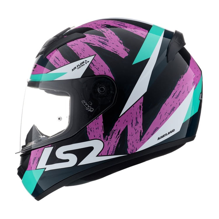 Casco LS2 352 Rookie Wolves Rosa / Verde / Brillo
