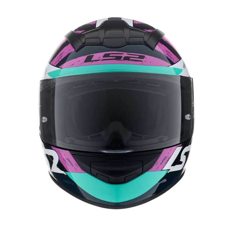 Casco LS2 352 Rookie Wolves Rosa / Verde / Brillo