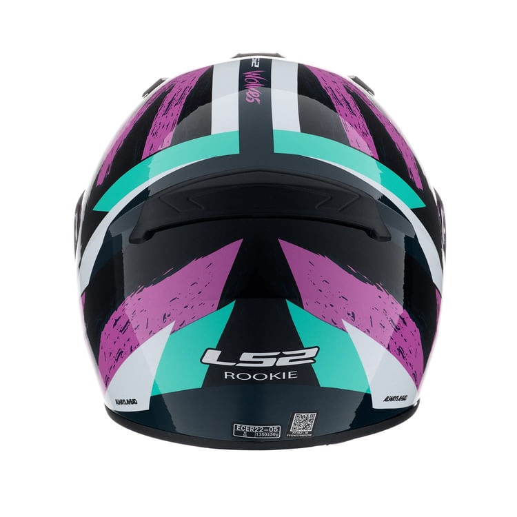 Casco LS2 352 Rookie Wolves Rosa / Verde / Brillo