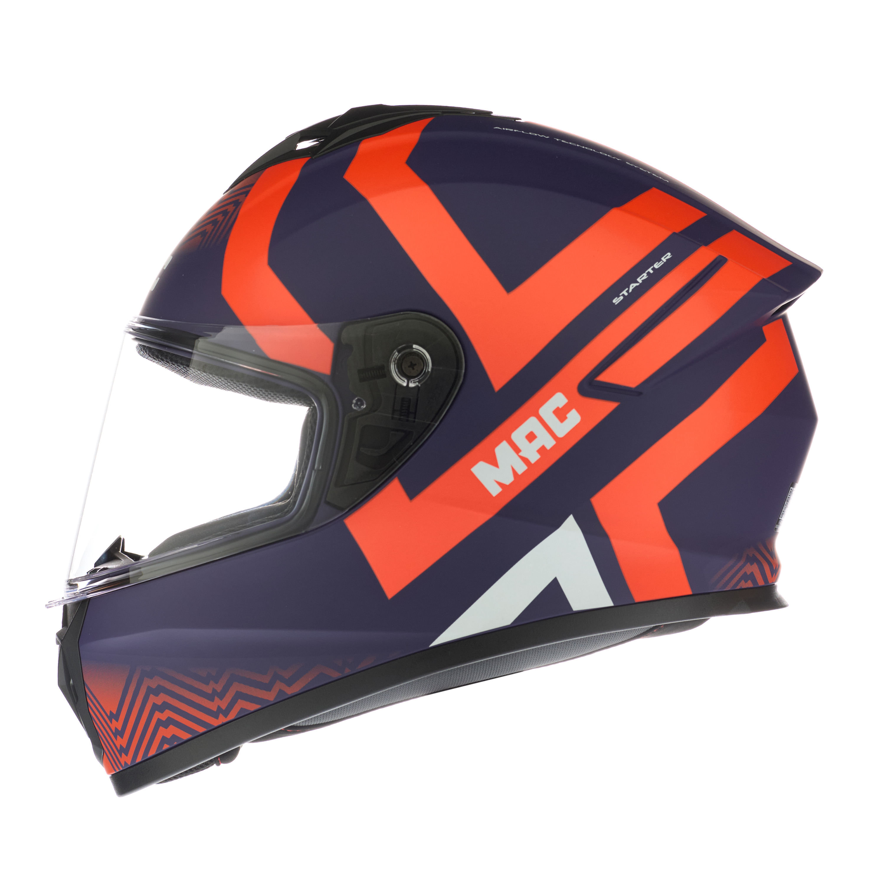 Casco MAC 801 Starter Hill Violeta / Naranja / Mate