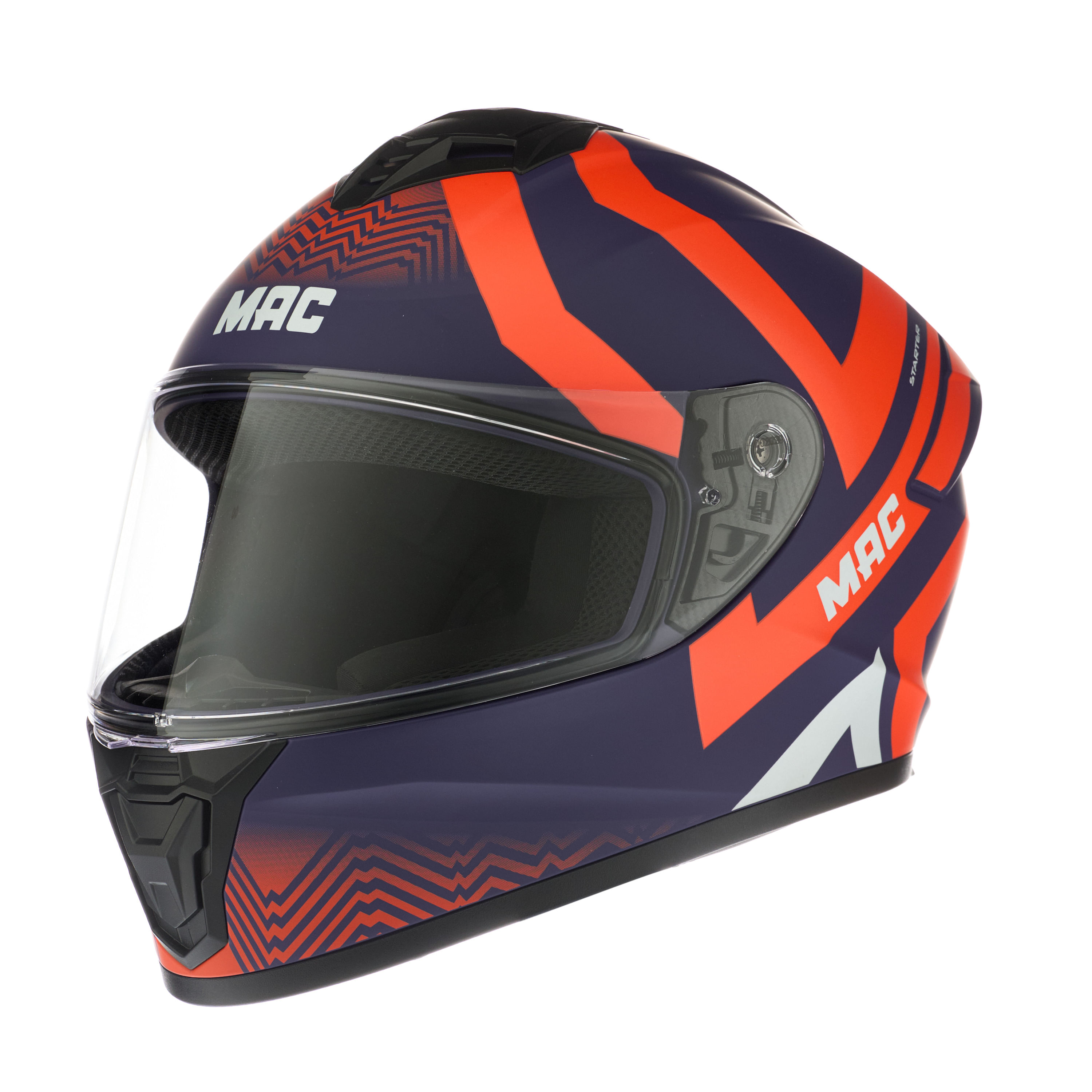 Casco MAC 801 Starter Hill Violeta / Naranja / Mate