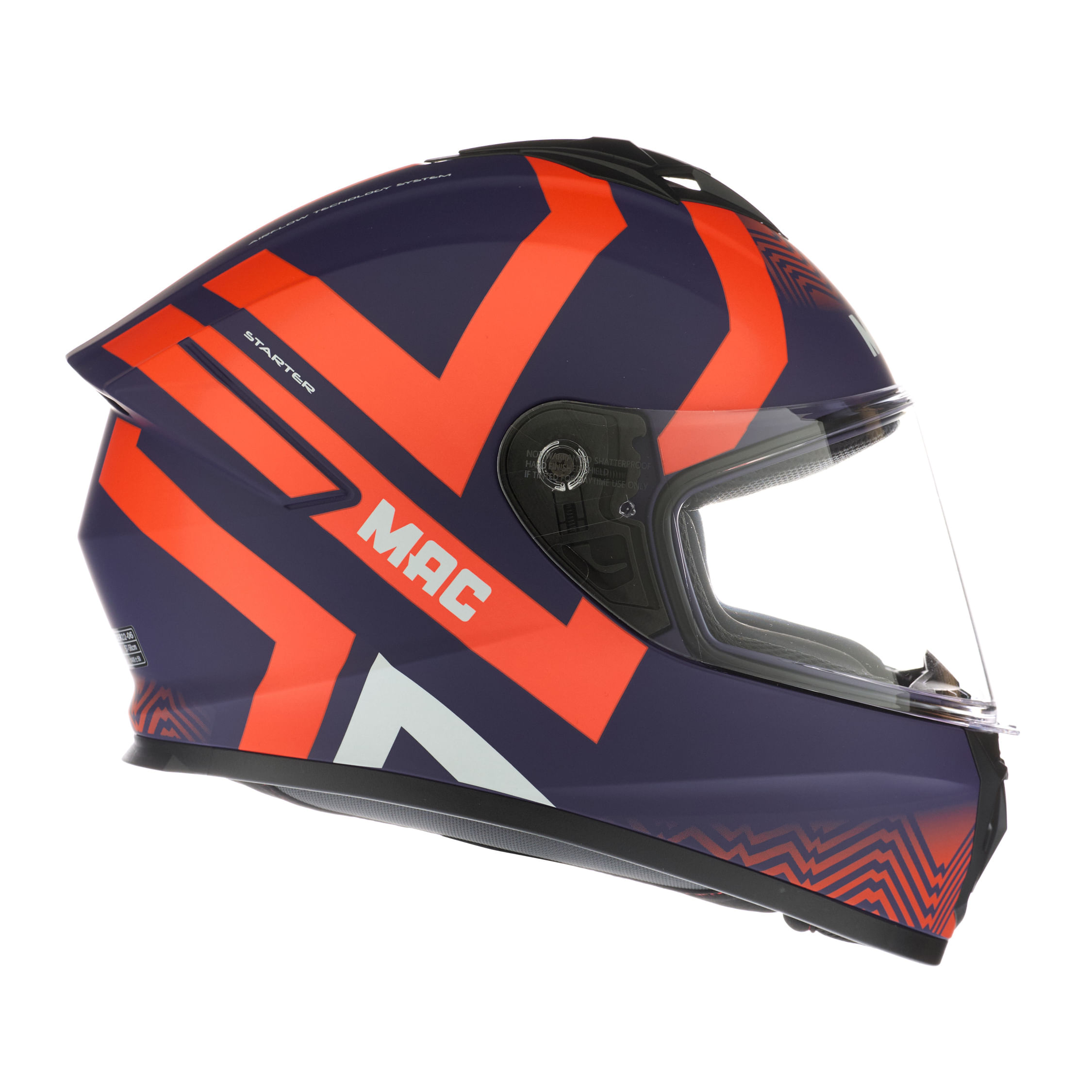Casco MAC 801 Starter Hill Violeta / Naranja / Mate