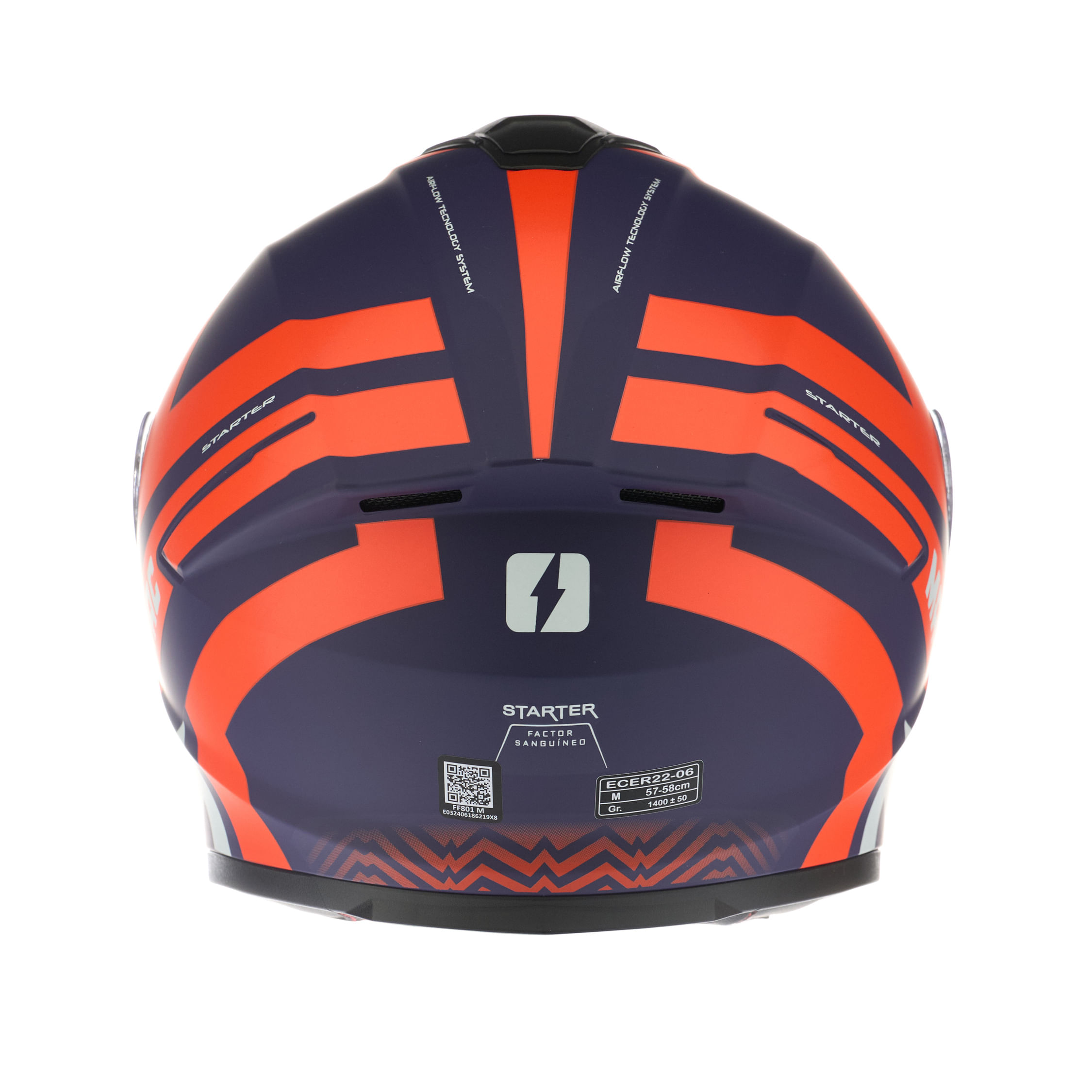Casco MAC 801 Starter Hill Violeta / Naranja / Mate