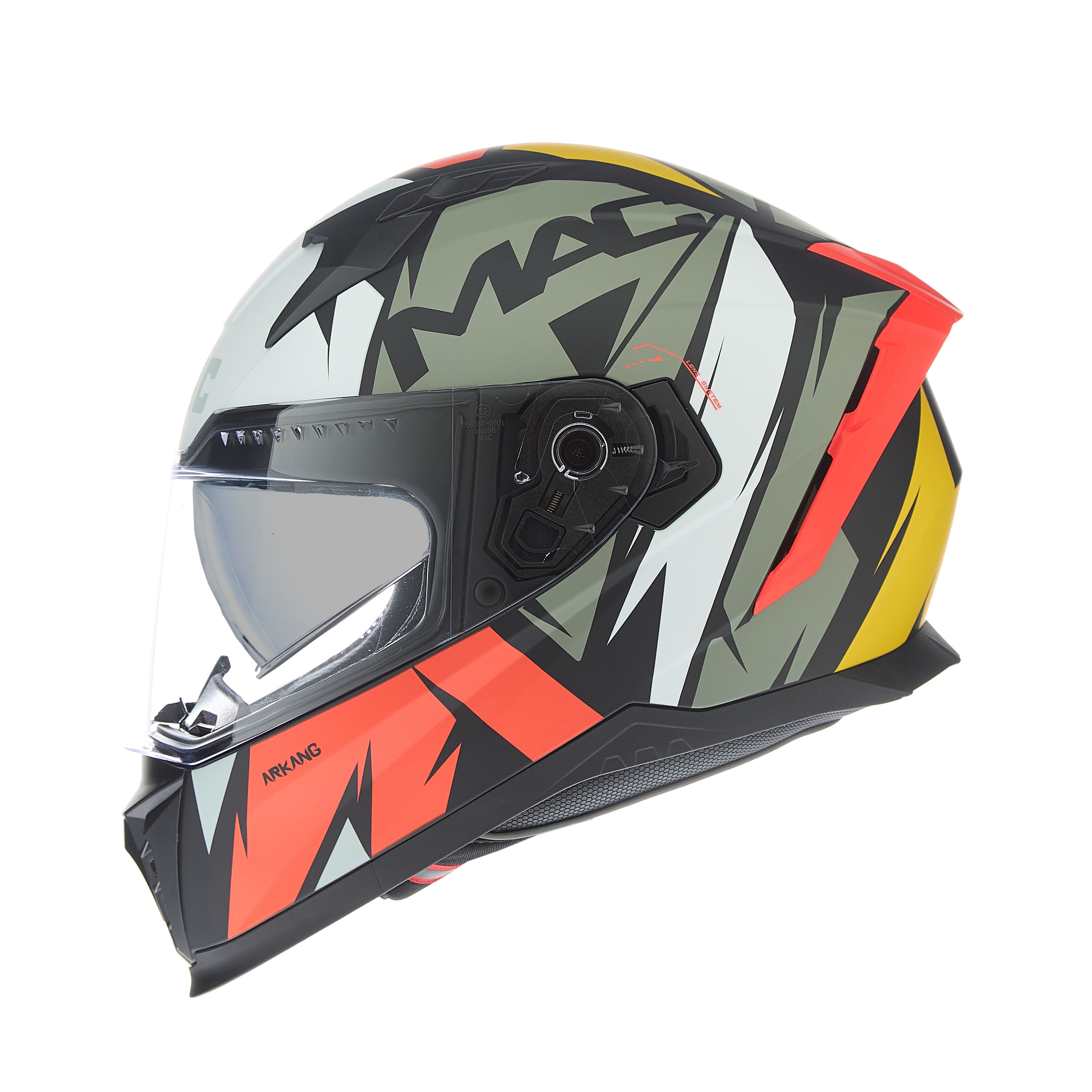 Casco MAC 069 Force Arkang Naranja / Gris / Mate