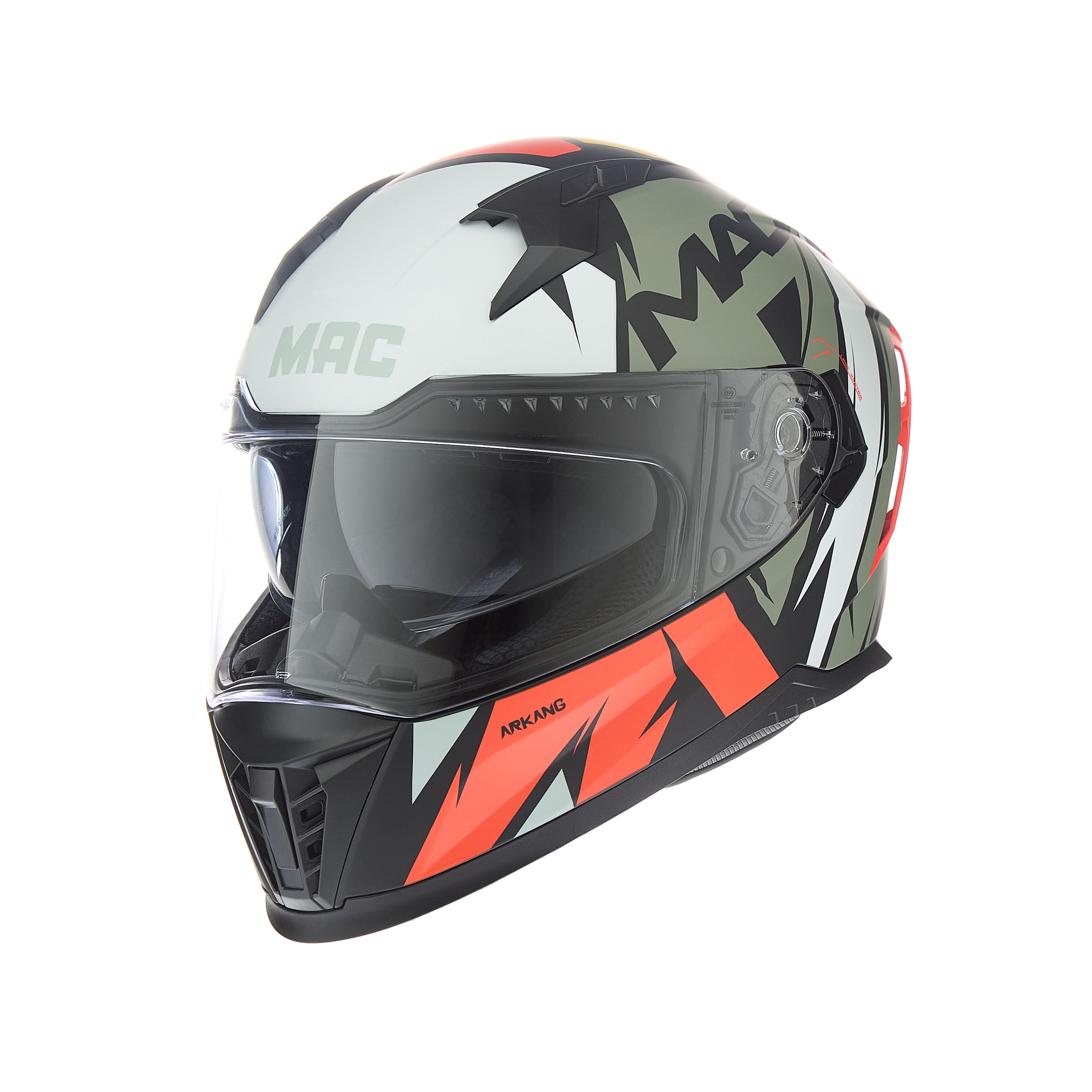Casco MAC 069 Force Arkang Naranja / Gris / Mate