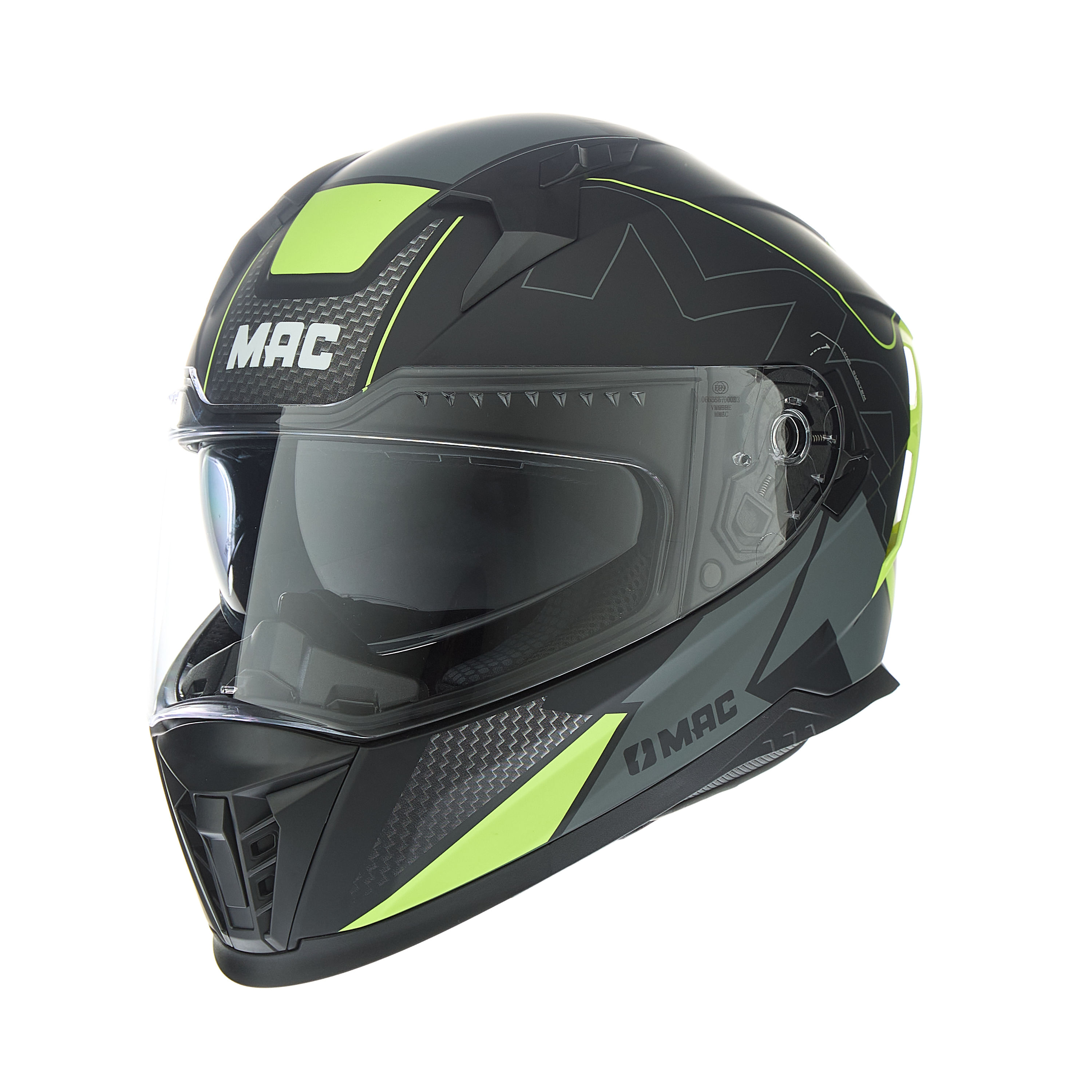 Casco MAC 069 Force Dynamo Amarillo / Negro / Mate