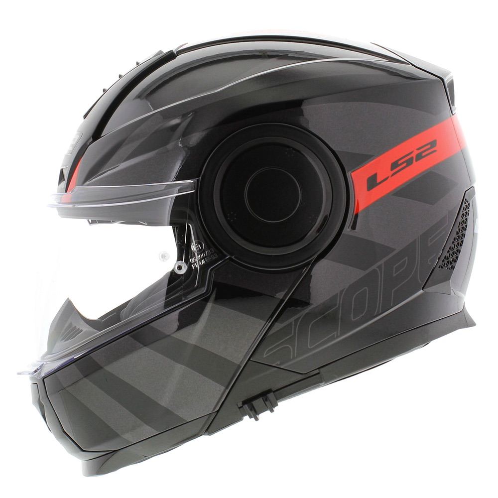 Casco LS2 902 Scope Solid Negro / Rojo / Brillo