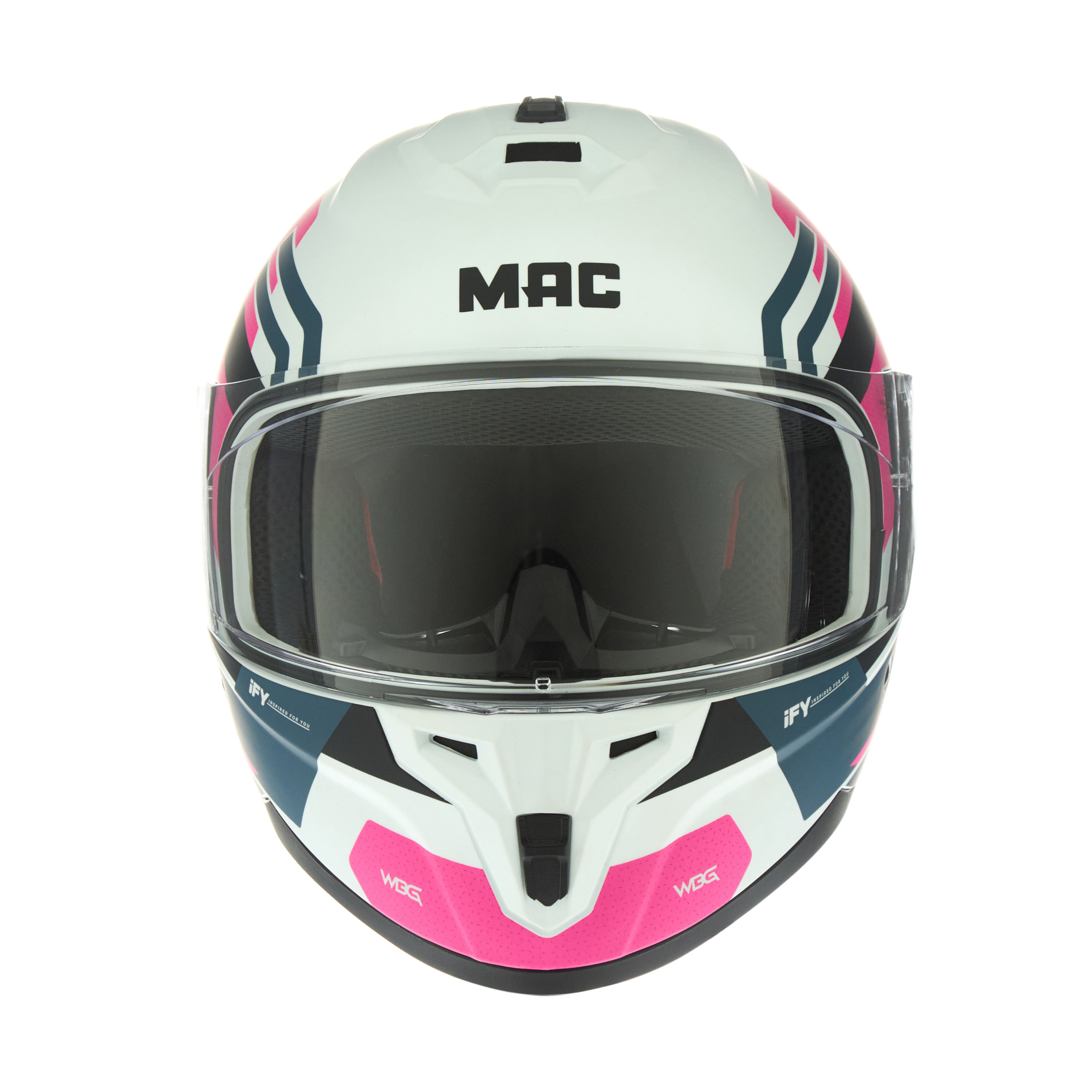 Casco MAC 070 Volt Wiberg Blanco / Rosa / Mate