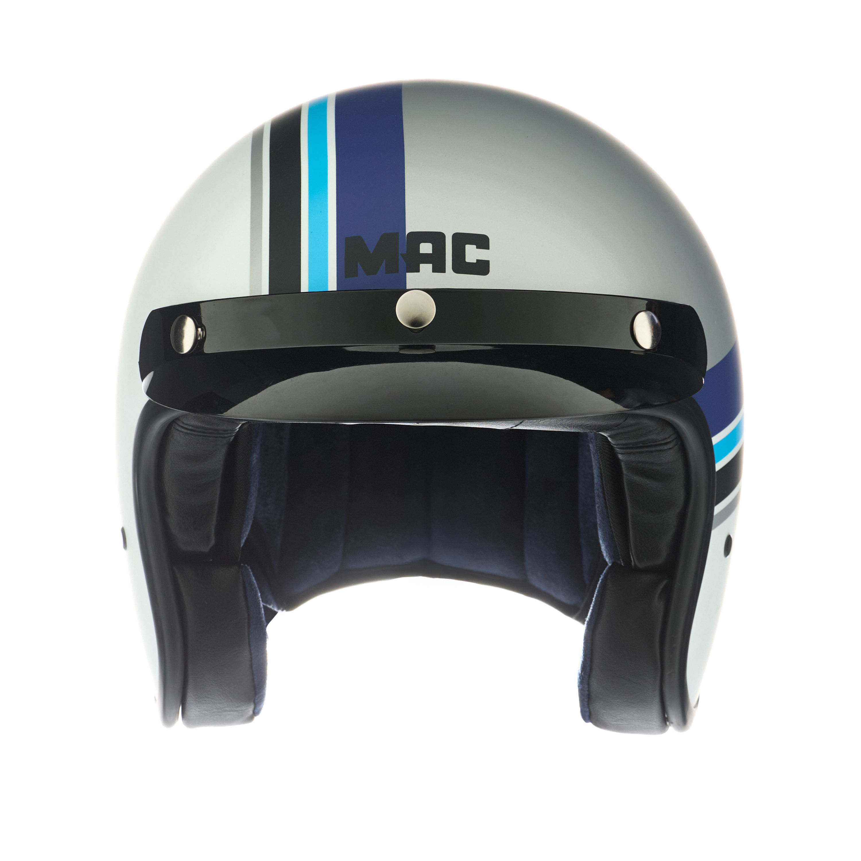 Casco MAC 181 Bowie Nine Grades Blanco / Azul / Mate