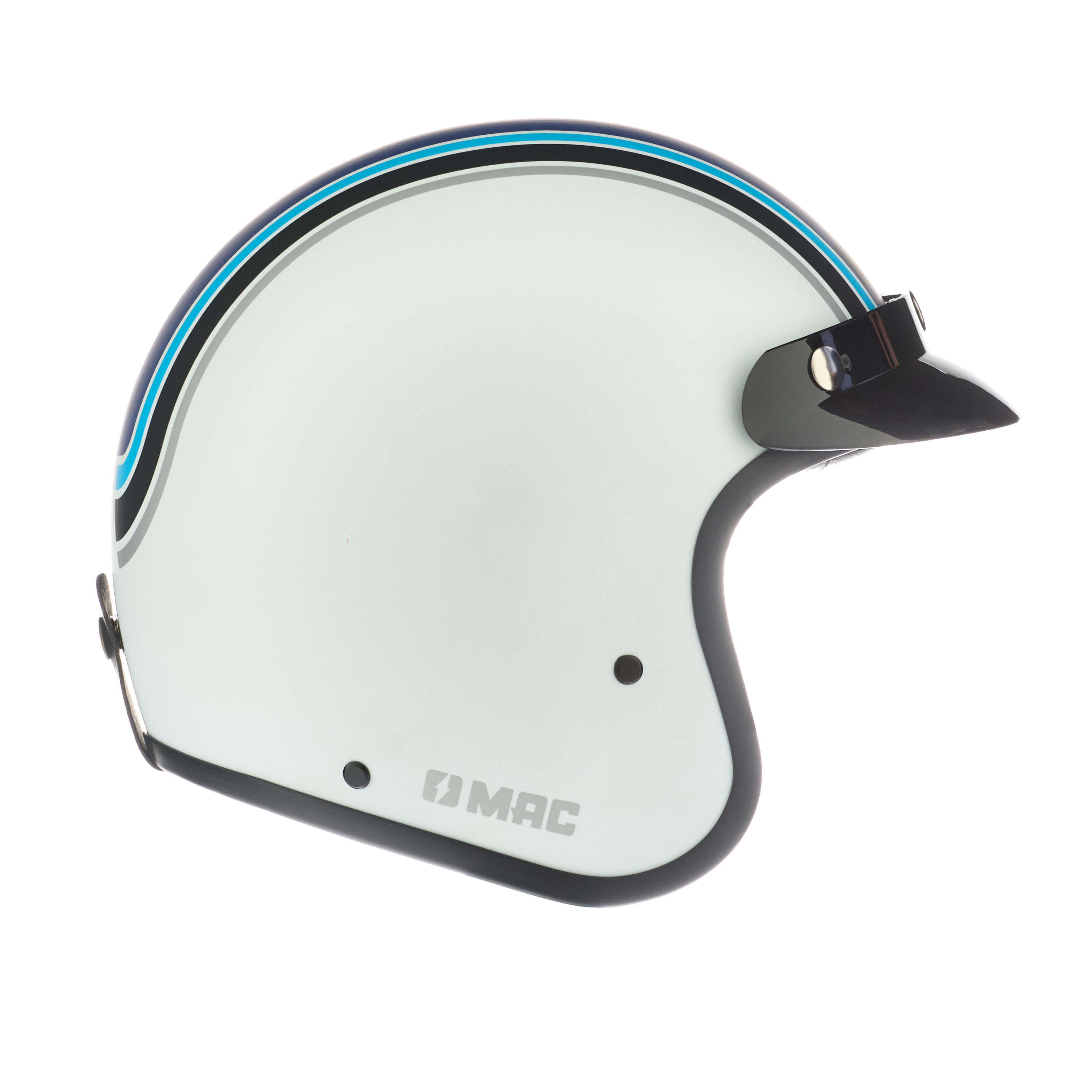 Casco MAC 181 Bowie Nine Grades Blanco / Azul / Mate