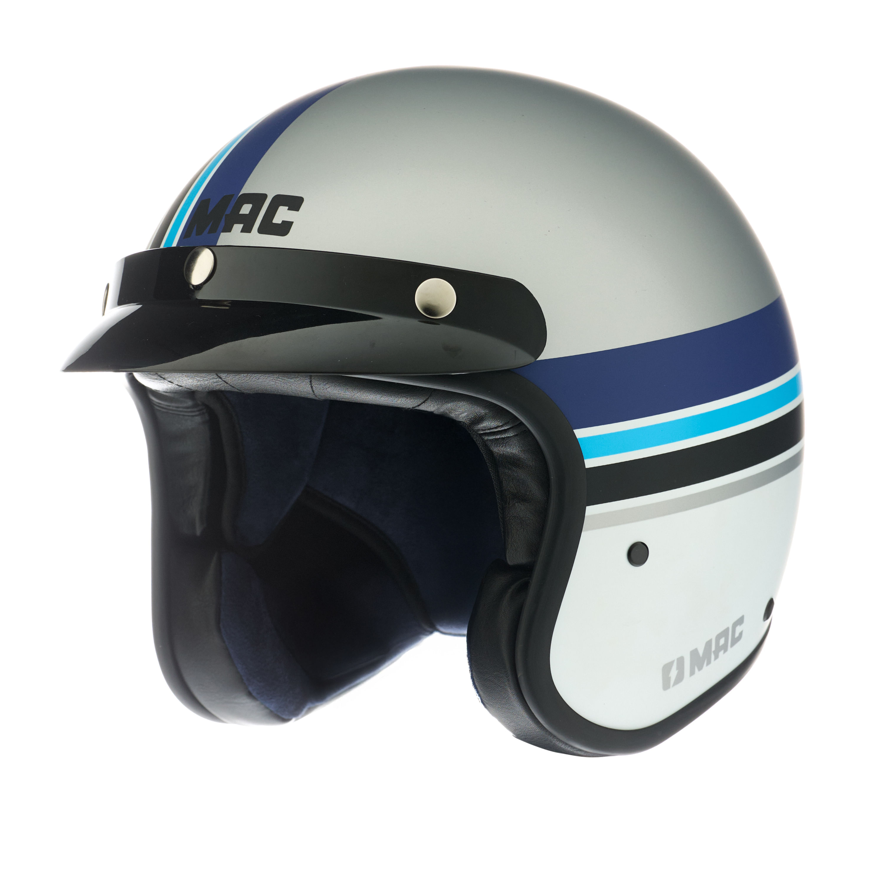 Casco MAC 181 Bowie Nine Grades Blanco / Azul / Mate