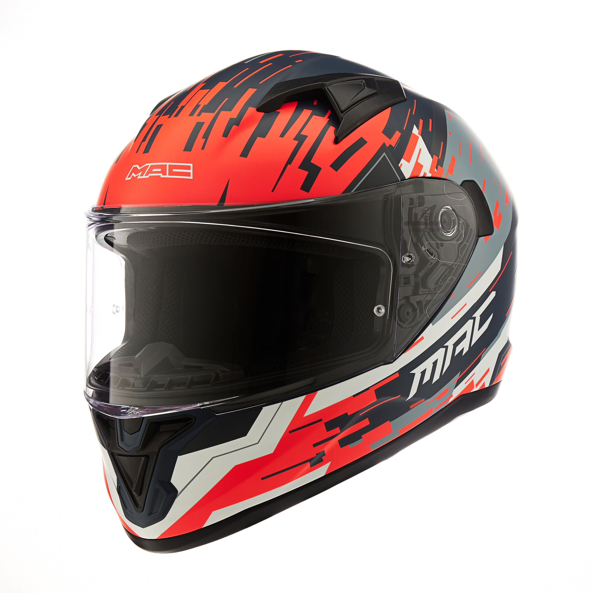 Casco MAC 825 Speed Deep Azul / Naranja / Mate