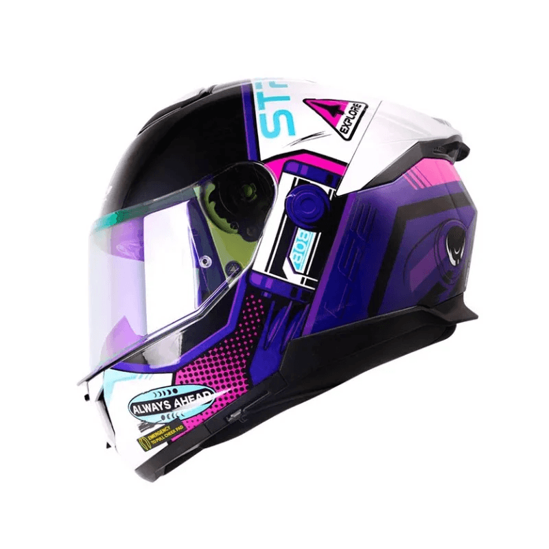 Casco LS2 808 Stream II Moon Walk Gris / Violeta / Mate