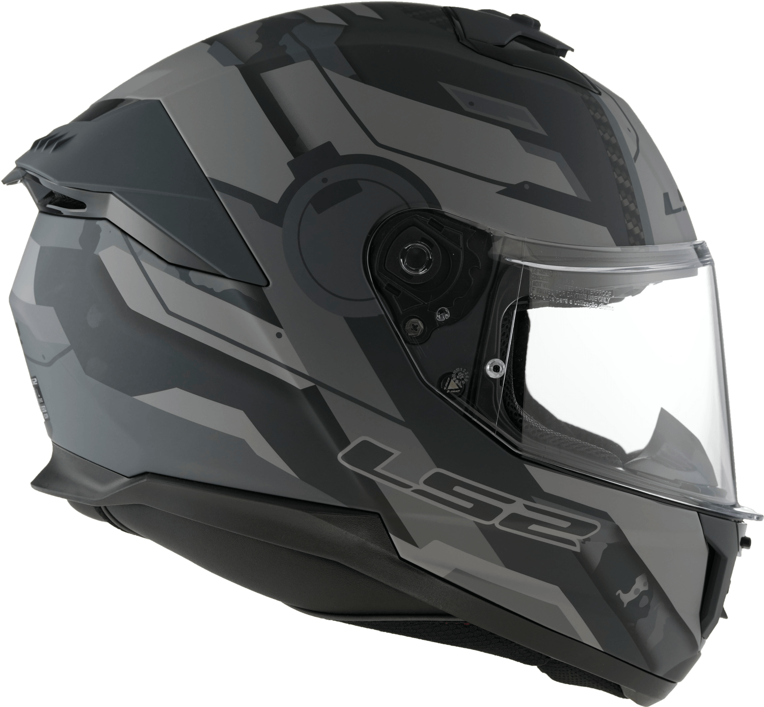 Casco LS2 808 Stream II Shadow Gris / Negro / Mate