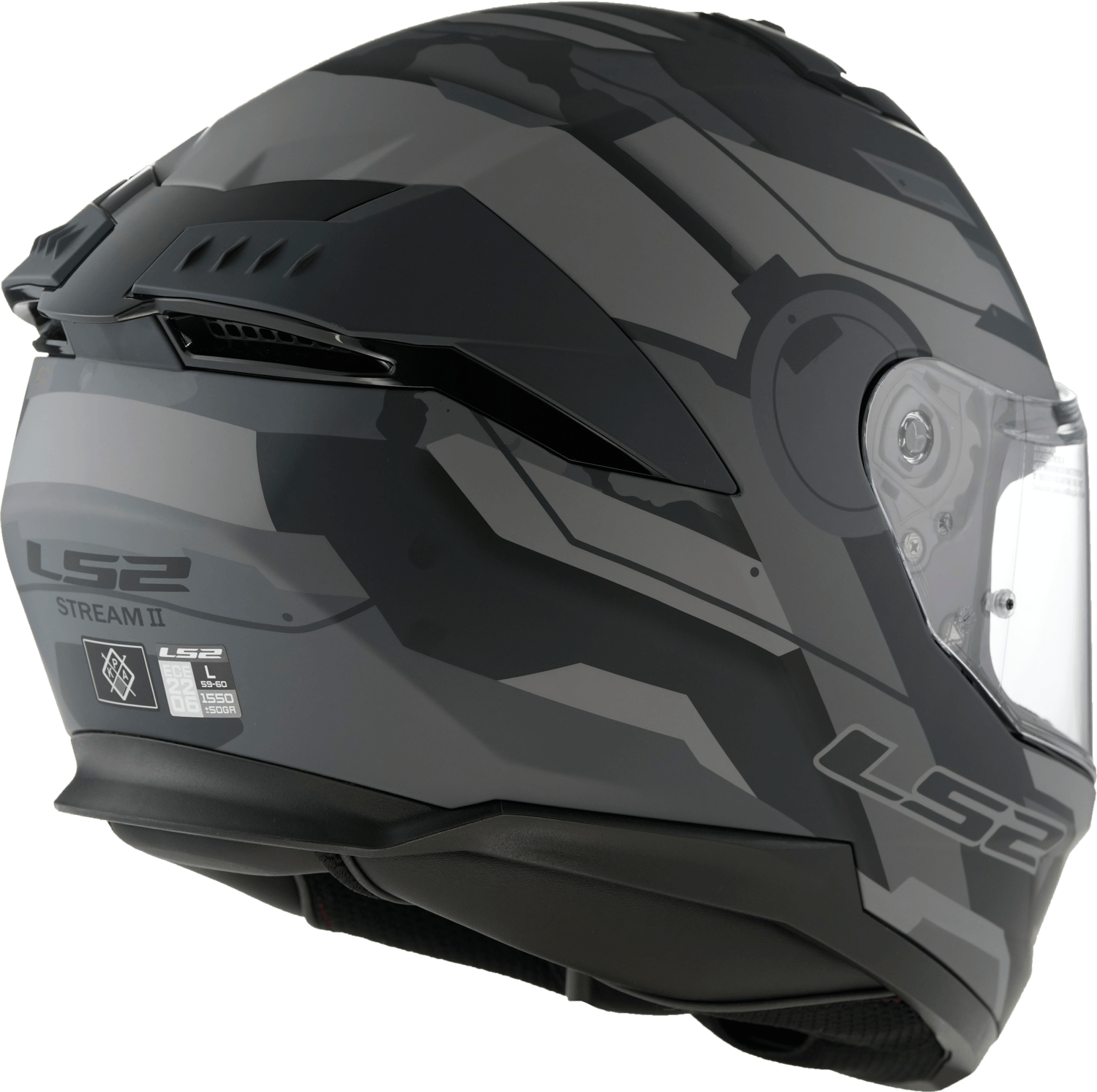 Casco LS2 808 Stream II Shadow Gris / Negro / Mate