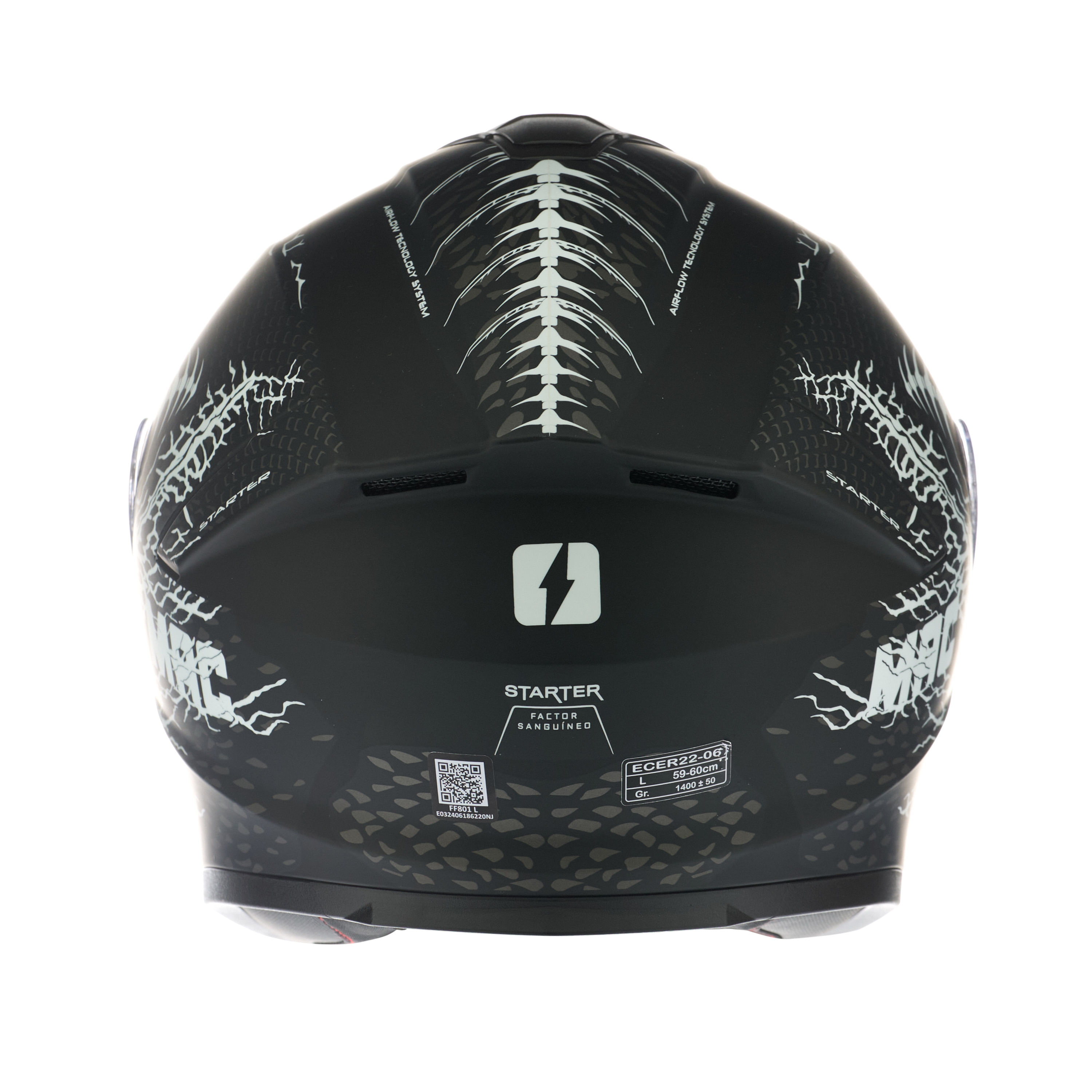 Casco MAC 801 Starter Craw Negro / Blanco / Mate