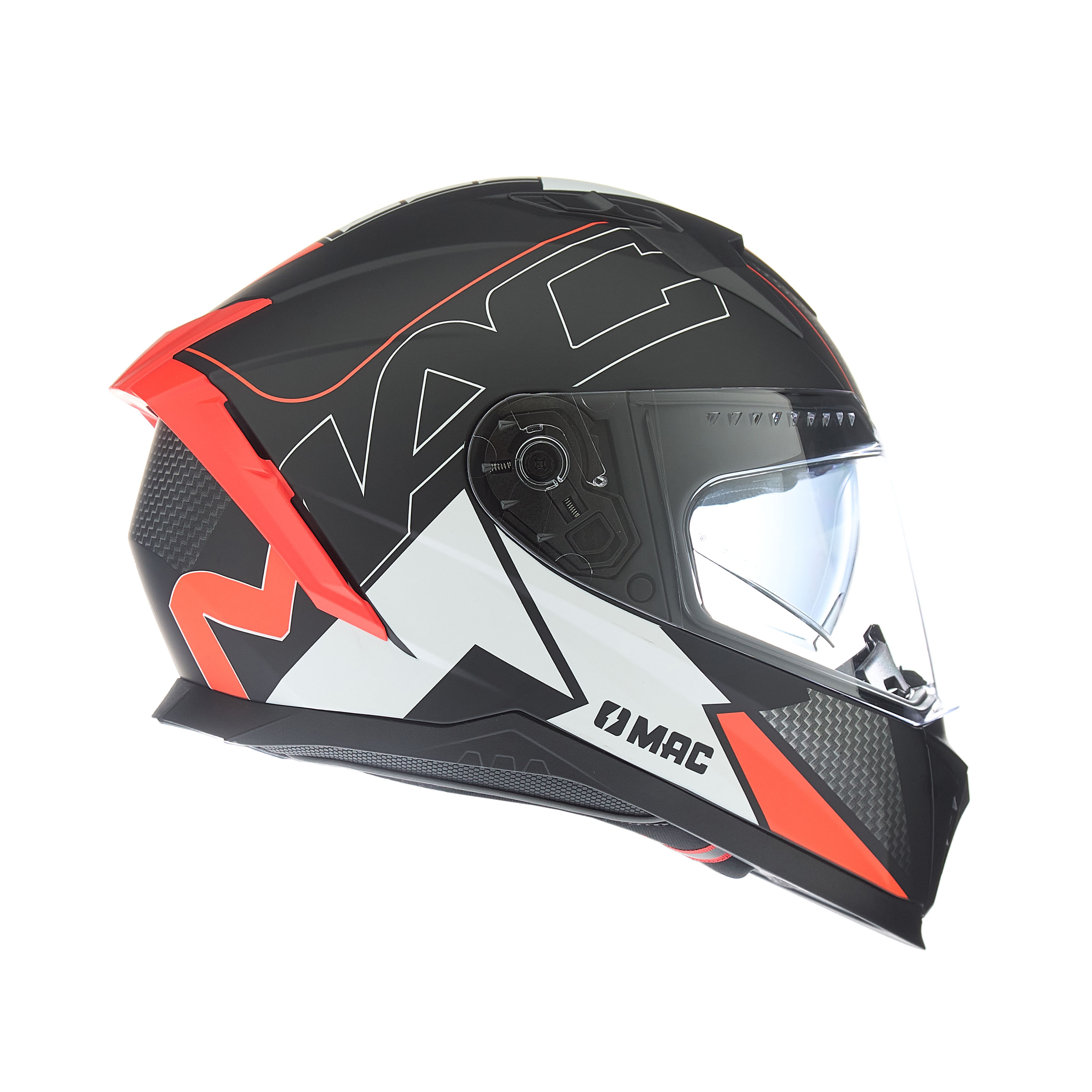 Casco MAC 069 Force Dynamo Negro / Rojo / Brillo