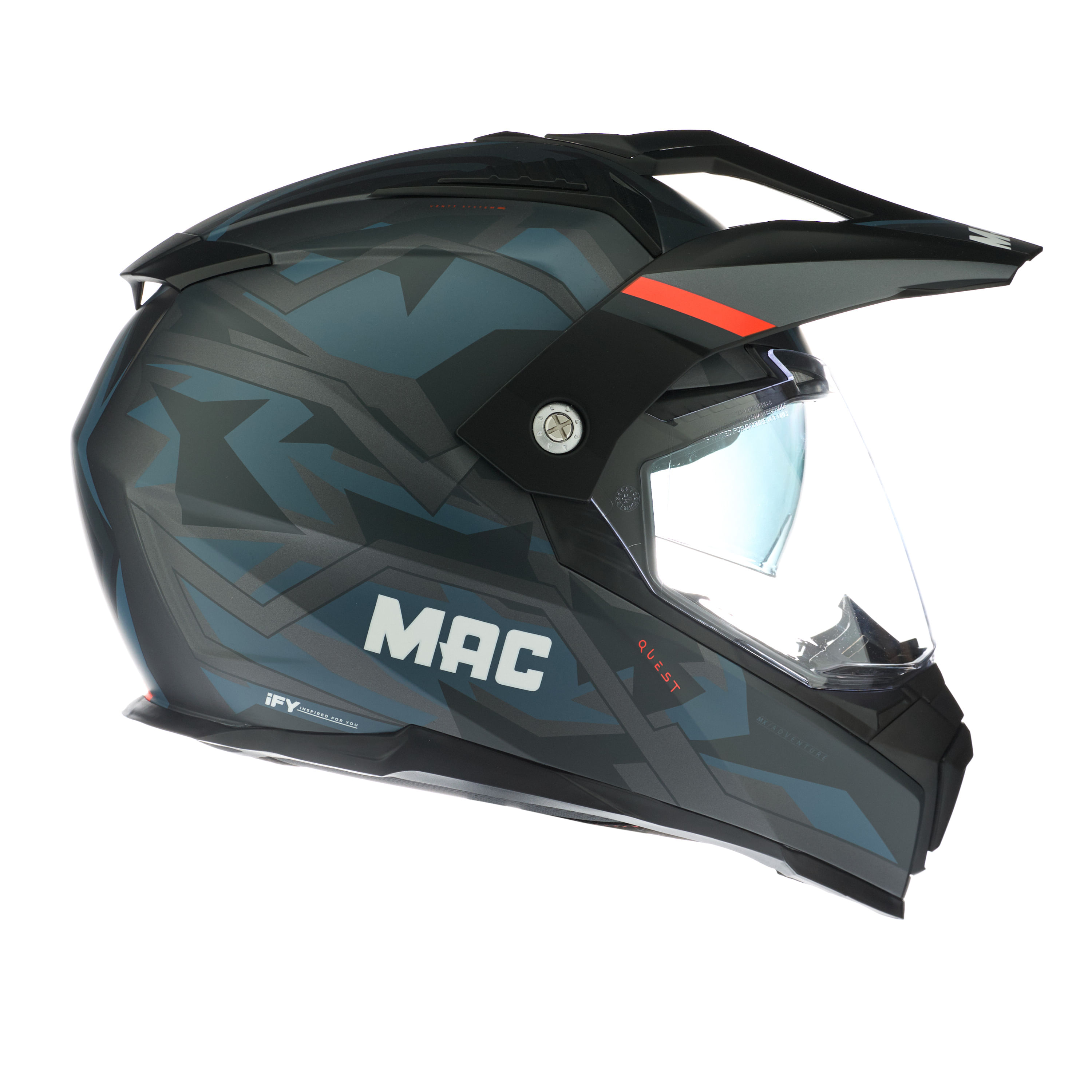 Casco MAC 060 Quest Polox Azul / Gris / Mate