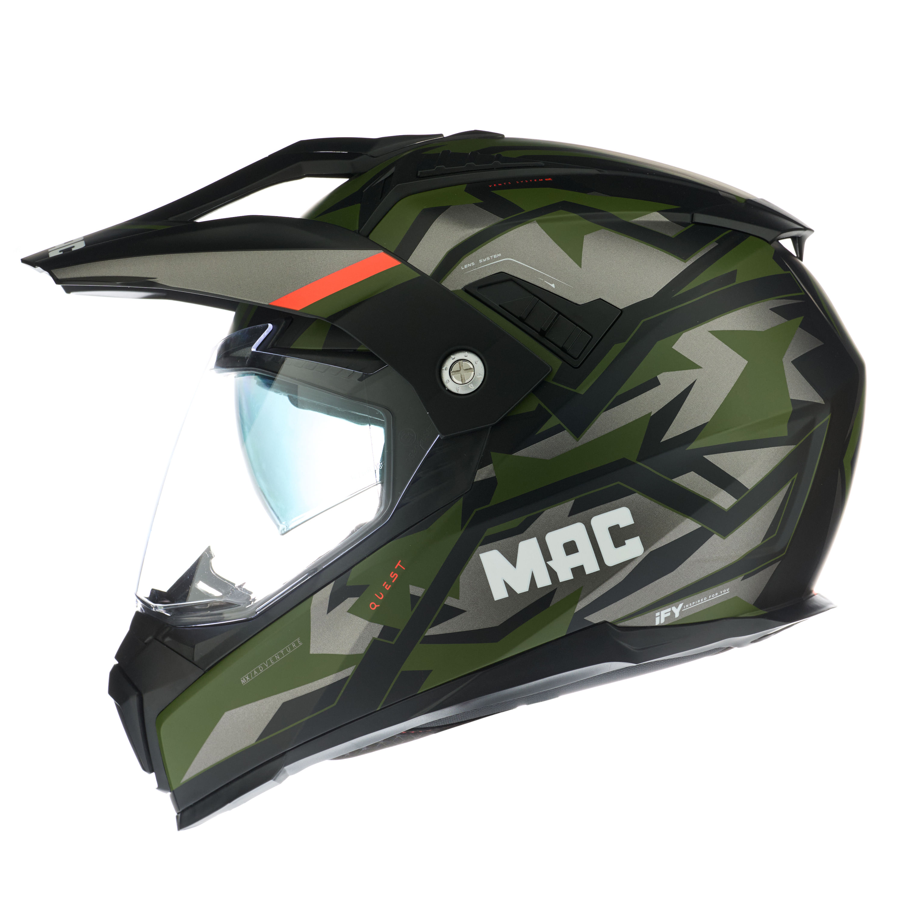 Casco MAC 060 Quest Polox Verde / Gris / Mate