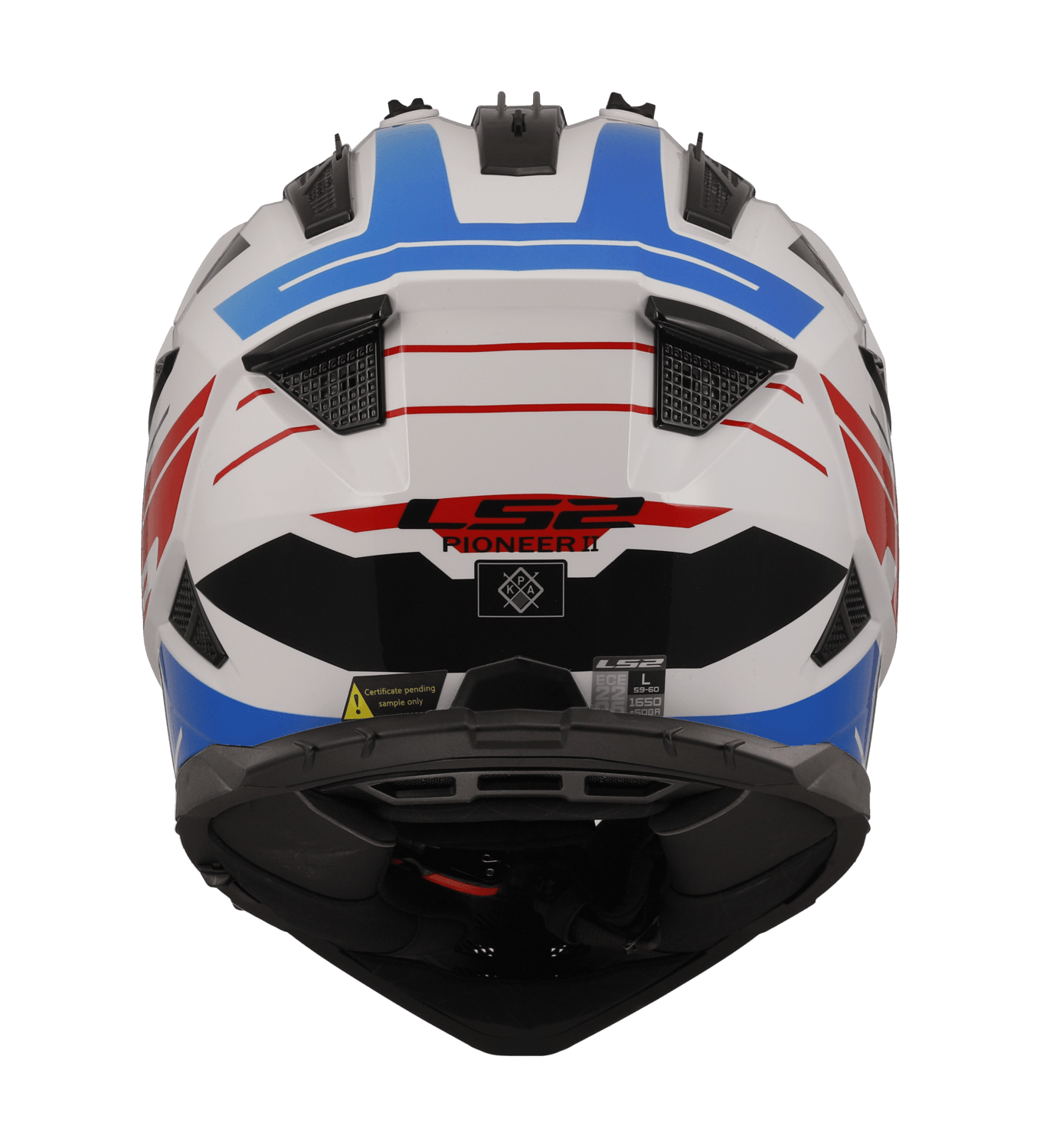 Casco LS2 702 Pionner II Namib Blanco / Azul / Brillo