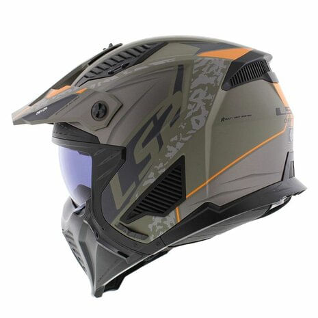 Casco LS2 Drifter Devor Send Negro / Verde / Mate