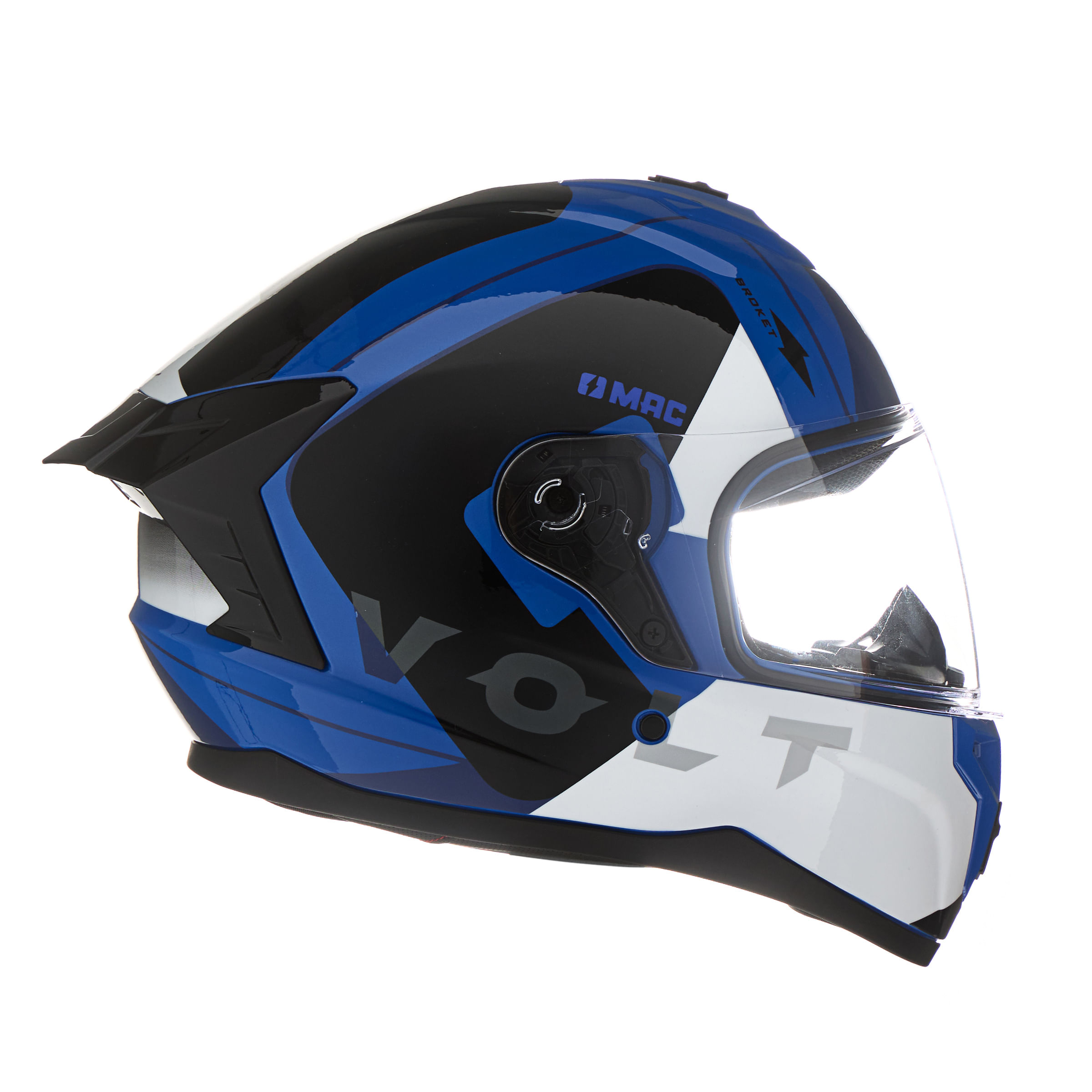 Casco MAC 070 Volt Broket Negro / Azul / Brillo
