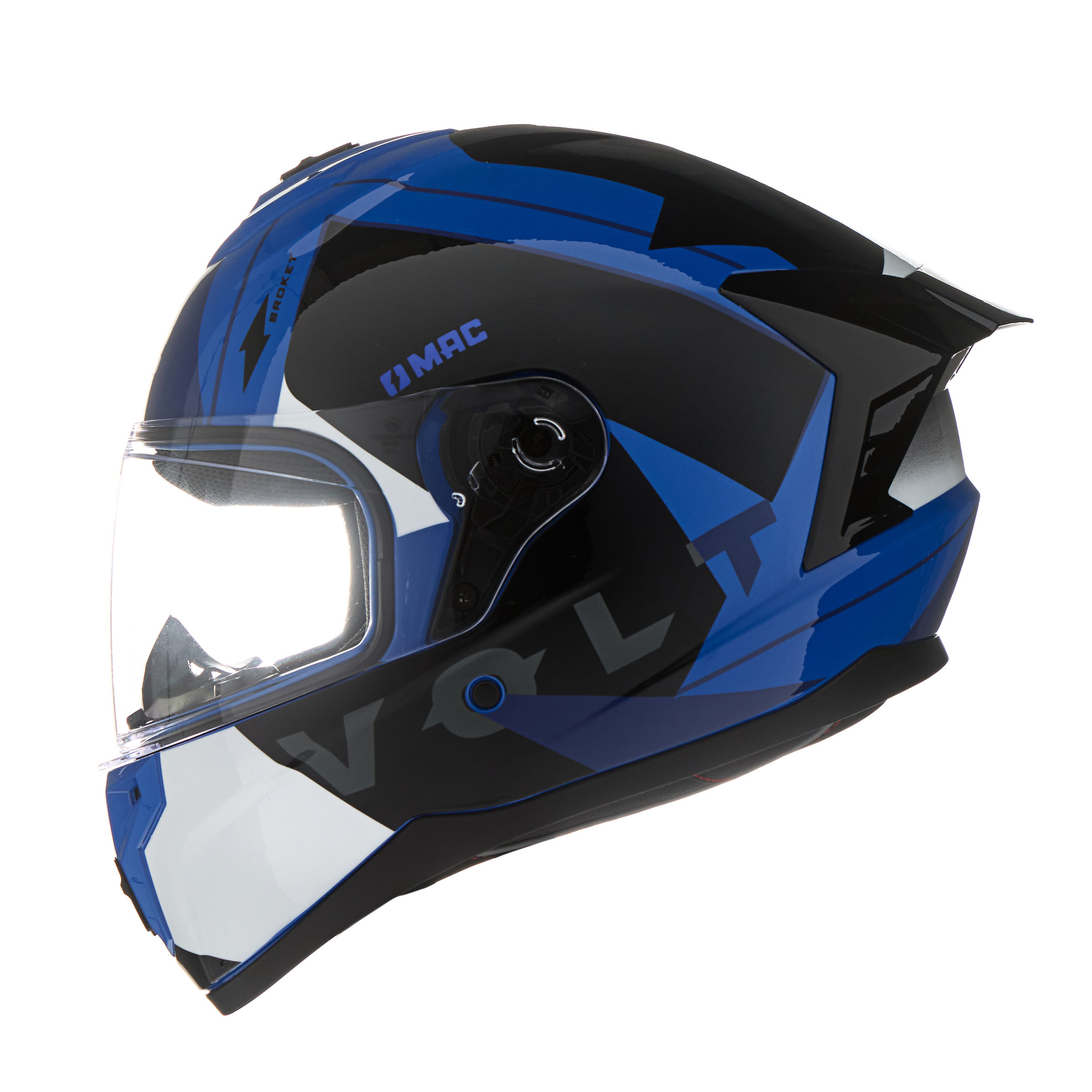 Casco MAC 070 Volt Broket Negro / Azul / Brillo