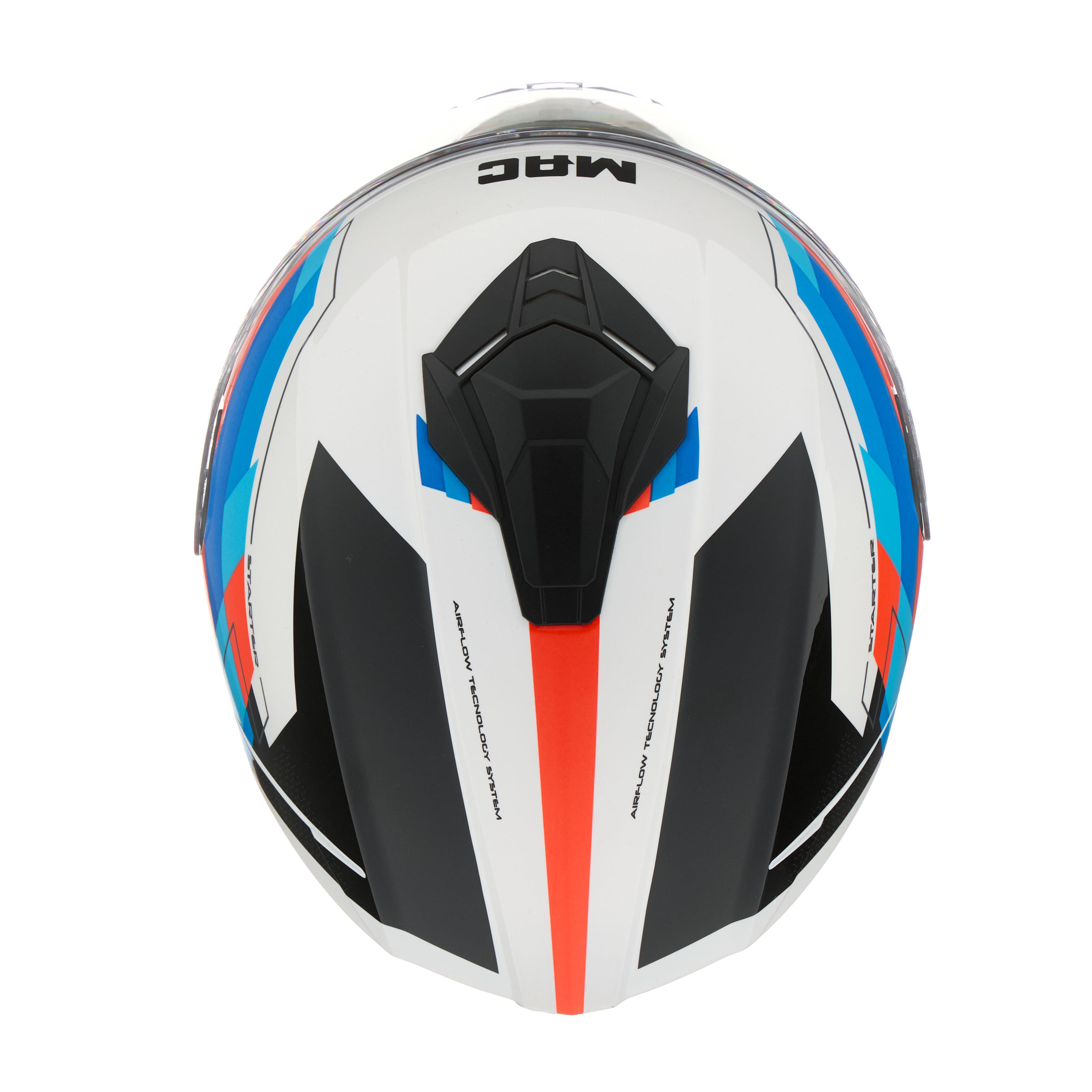 Casco MAC 801 Starter 222 Blanco / Azul / Brillo