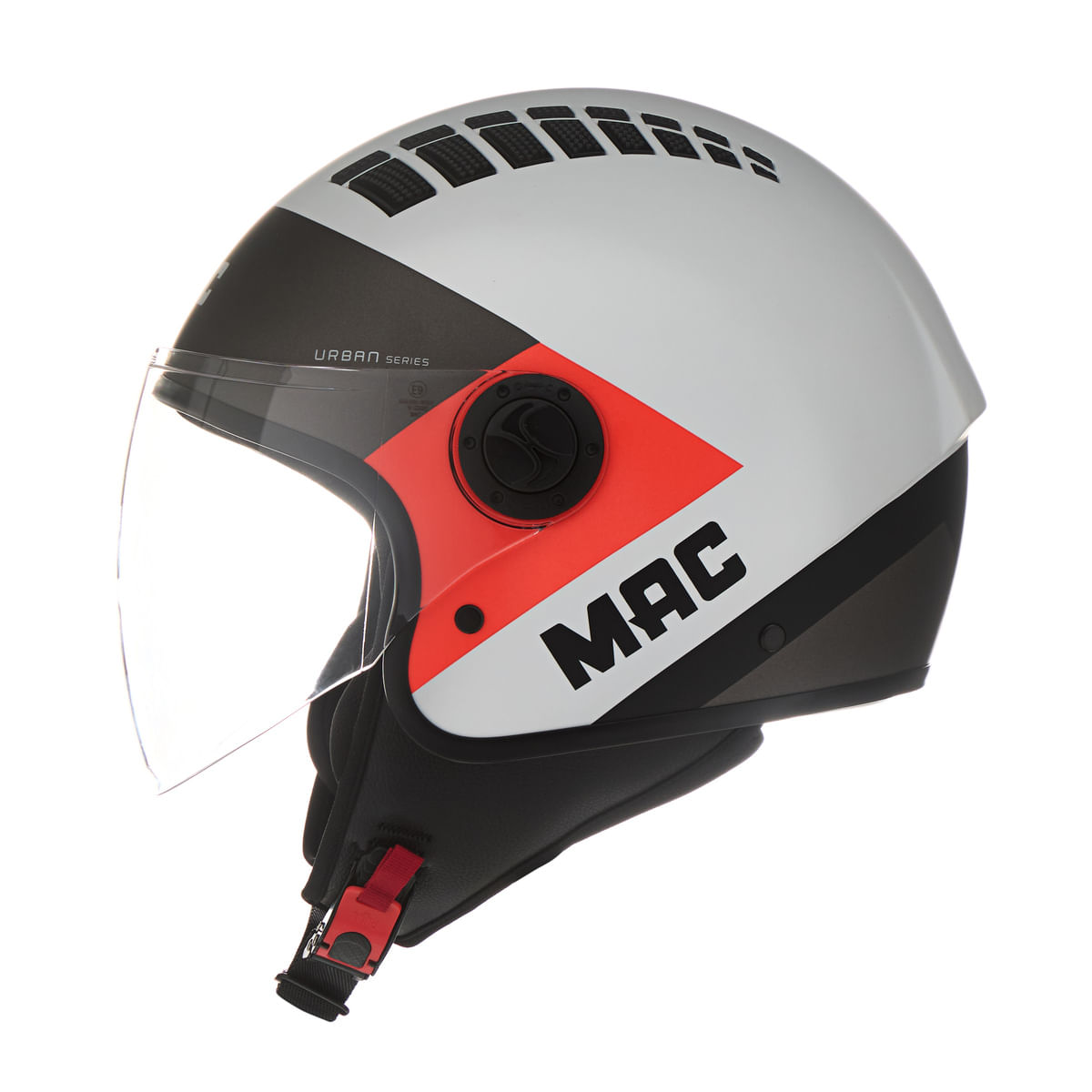Casco MAC 230 Addax Pyro Gris / Rojo / Mate
