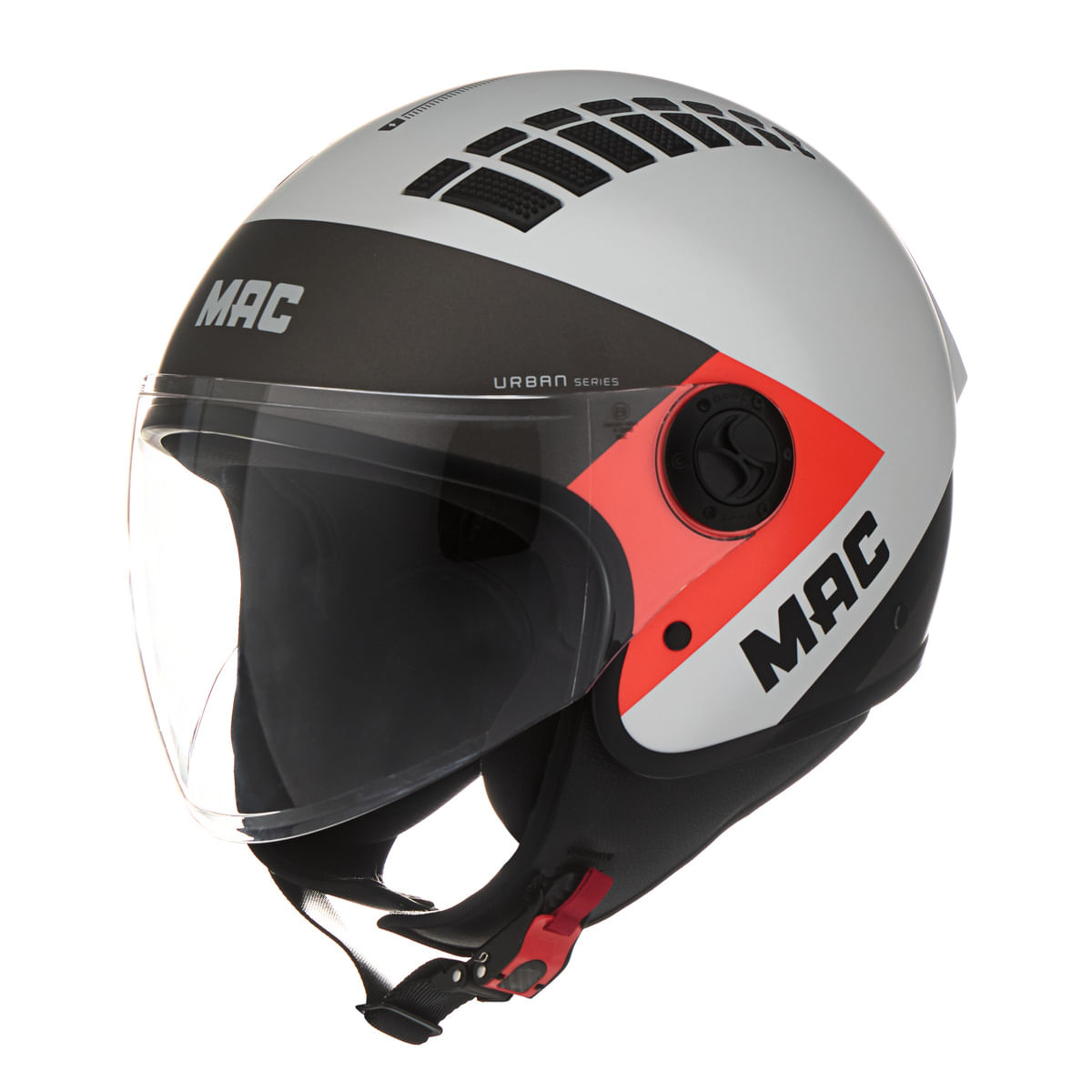 Casco MAC 230 Addax Pyro Gris / Rojo / Mate