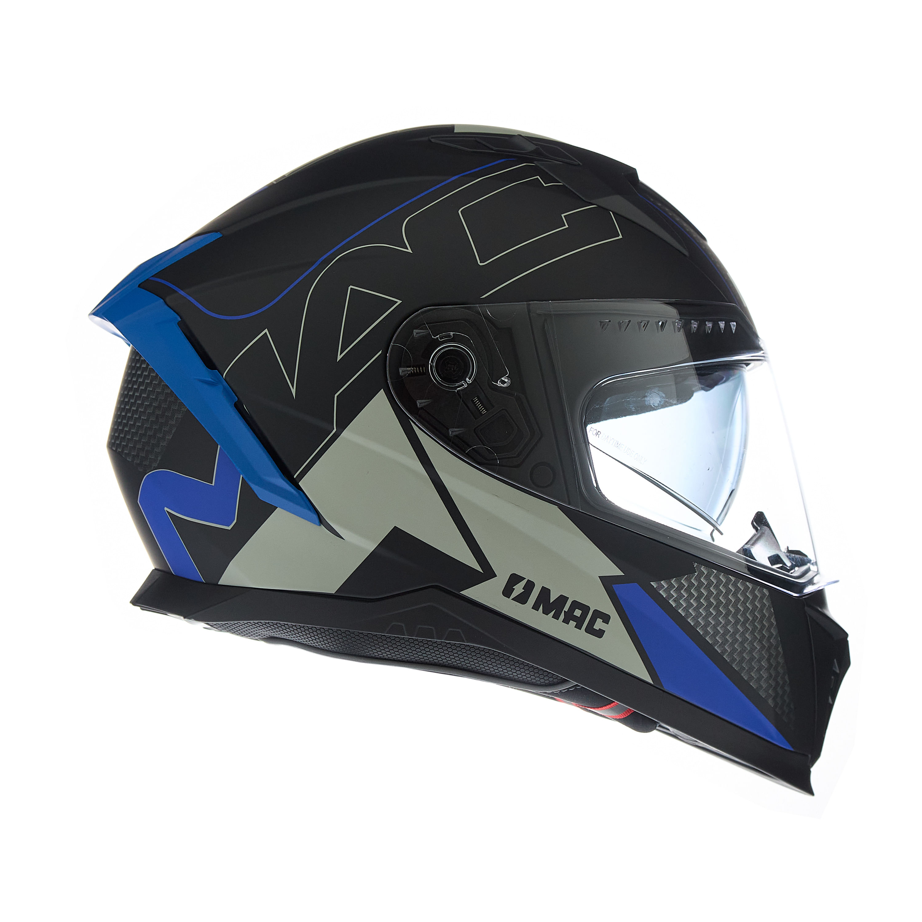 Casco MAC 069 Force Dynamo Negro / Azul / Mate