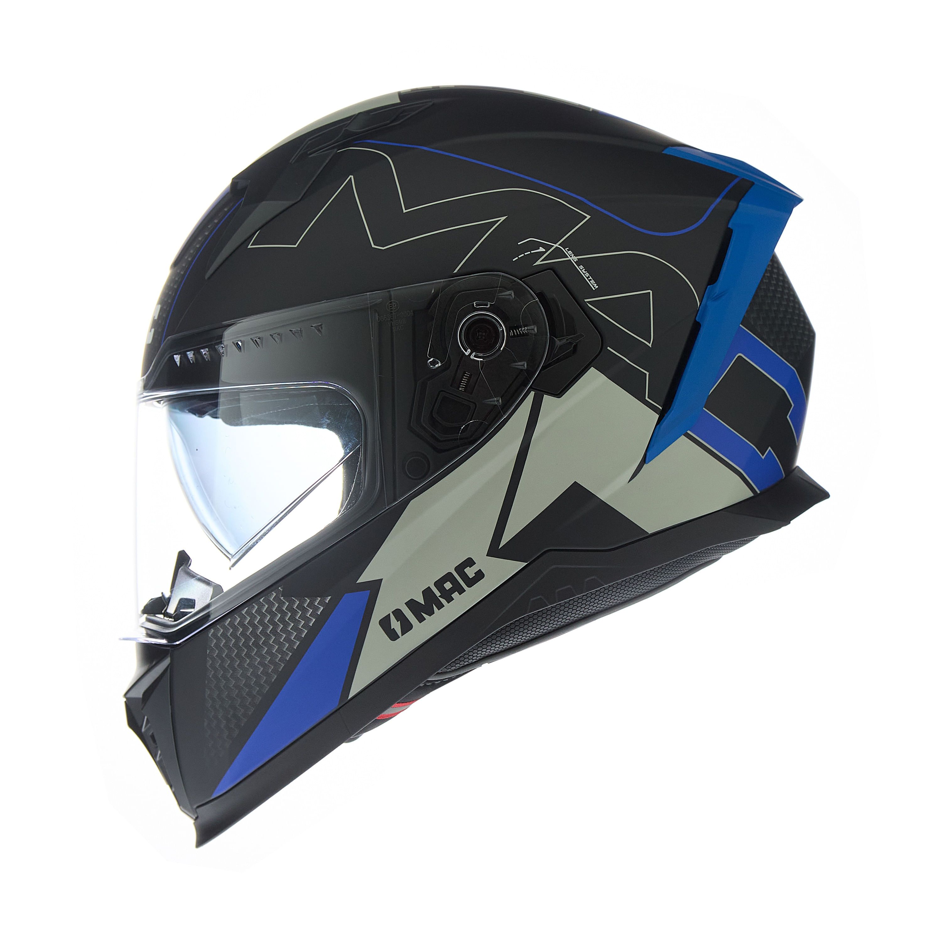 Casco MAC 069 Force Dynamo Negro / Azul / Mate