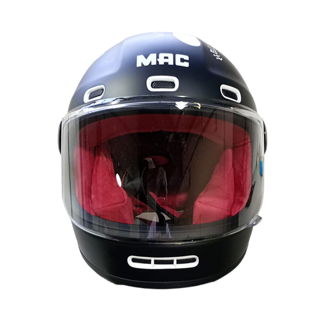 Casco MAC 006 Rooster Black Fire Negro / Blanco / Mate