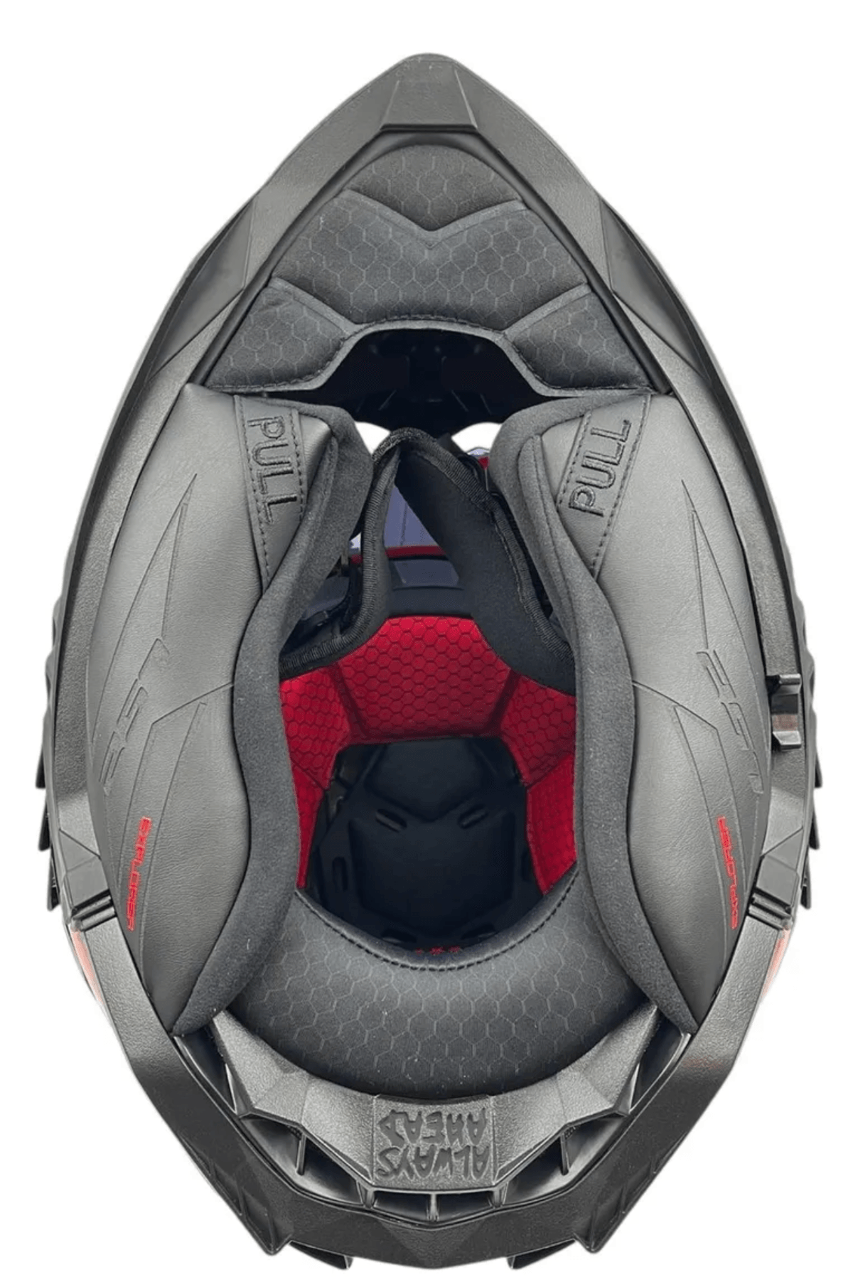 Casco LS2 701 Explorer Spire Titanium / Rojo / Mate